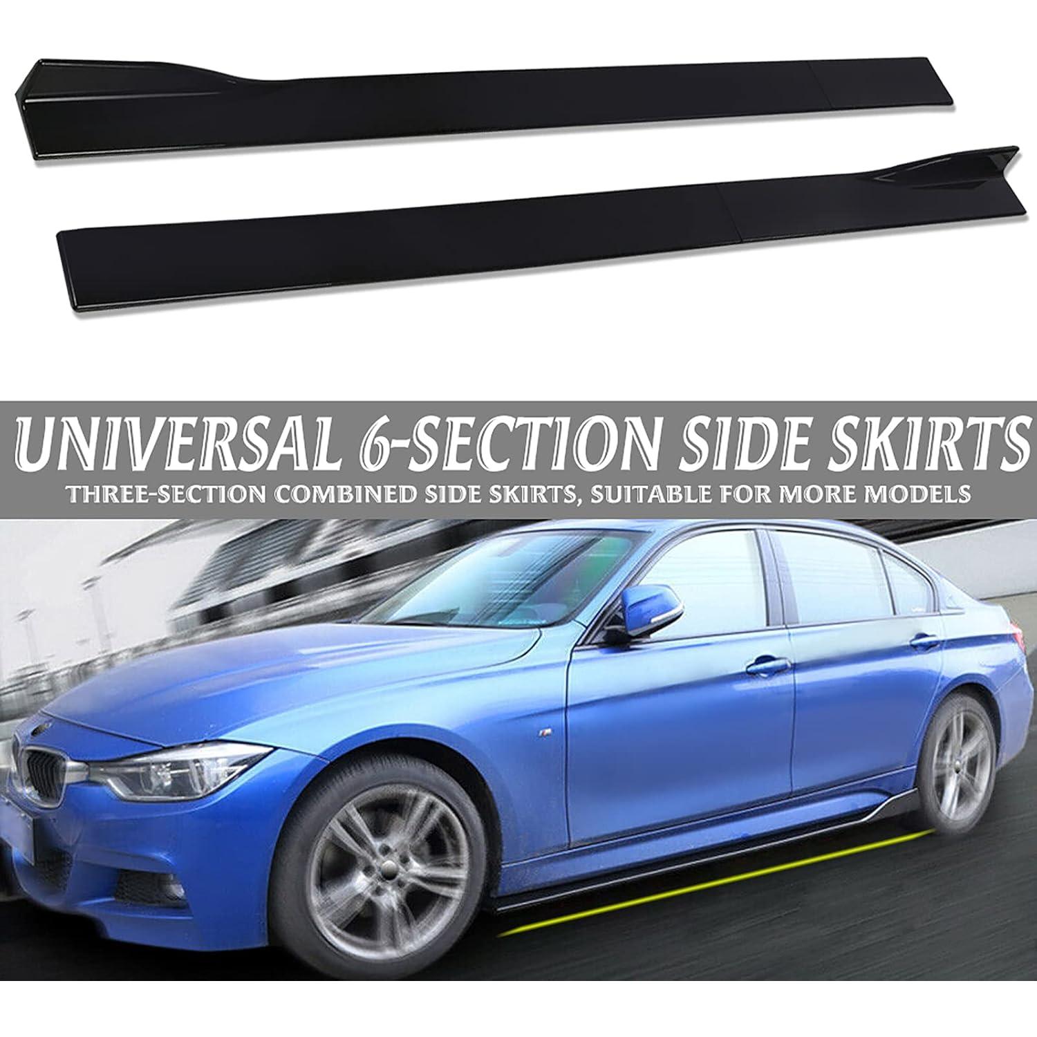 Falda Lateral Universal JMTBNO 2.2M Negro ABS para Autos