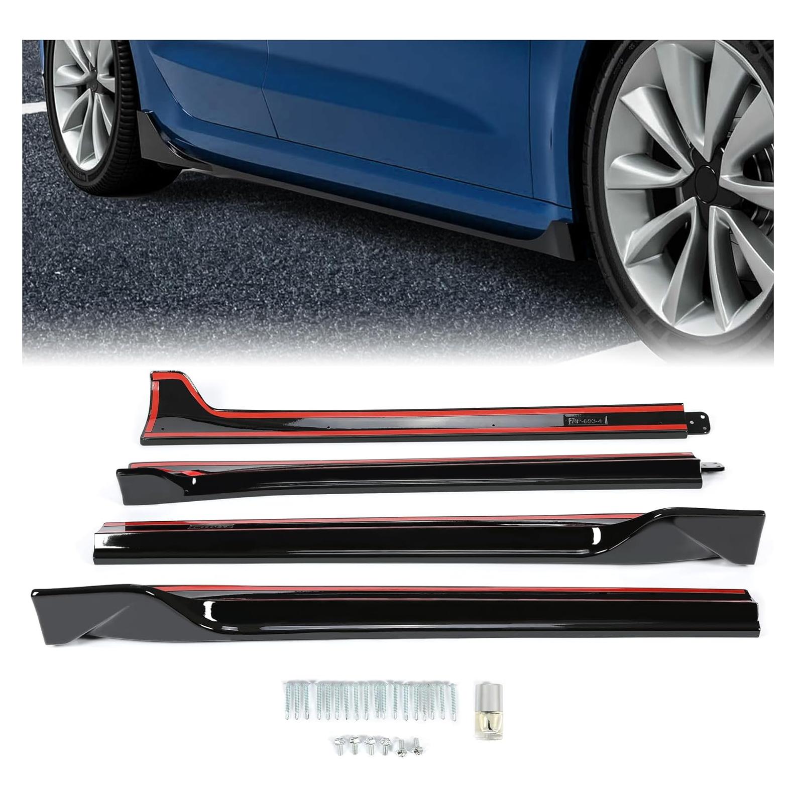 Falda Lateral KUAFU para Tesla Model 3 2017-2023 Negro 4pcs