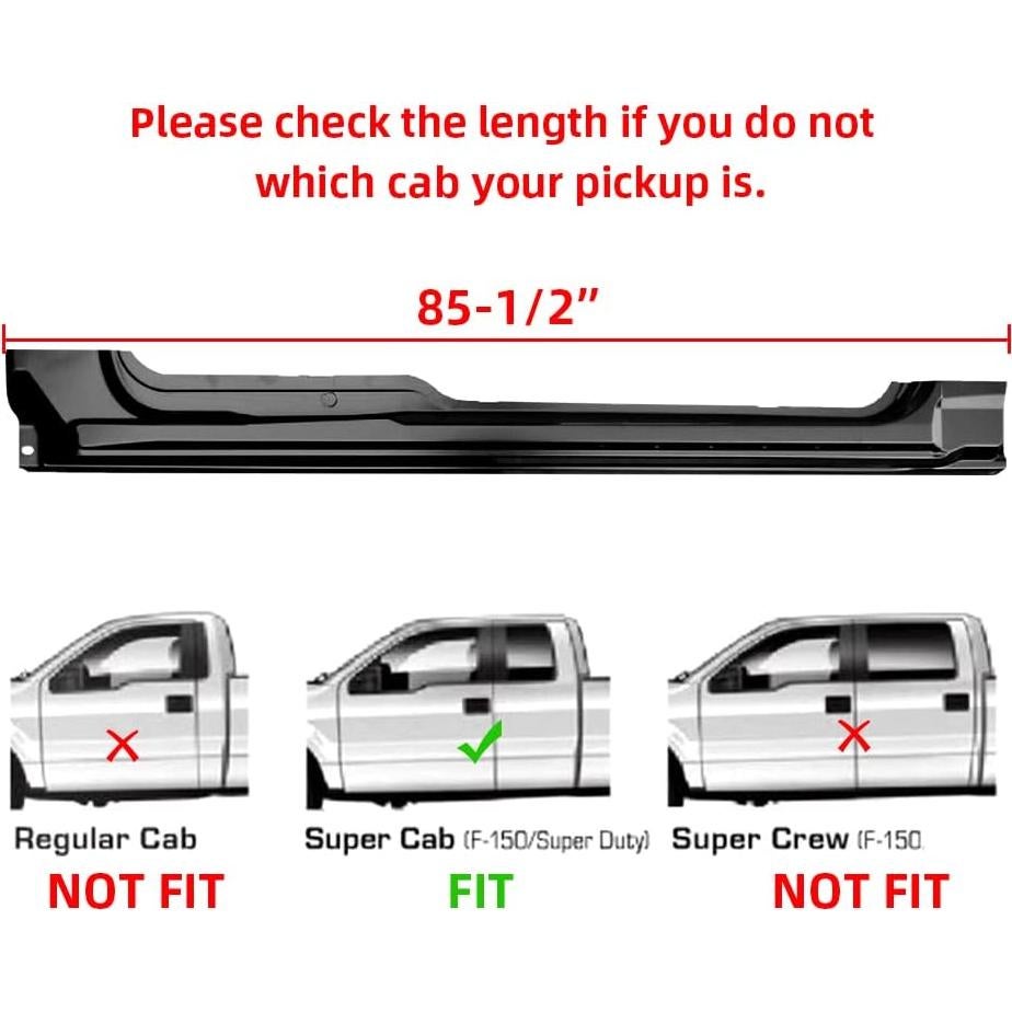 Panel de Rocker Extendido KUAFU para Ford F150 2009-2014