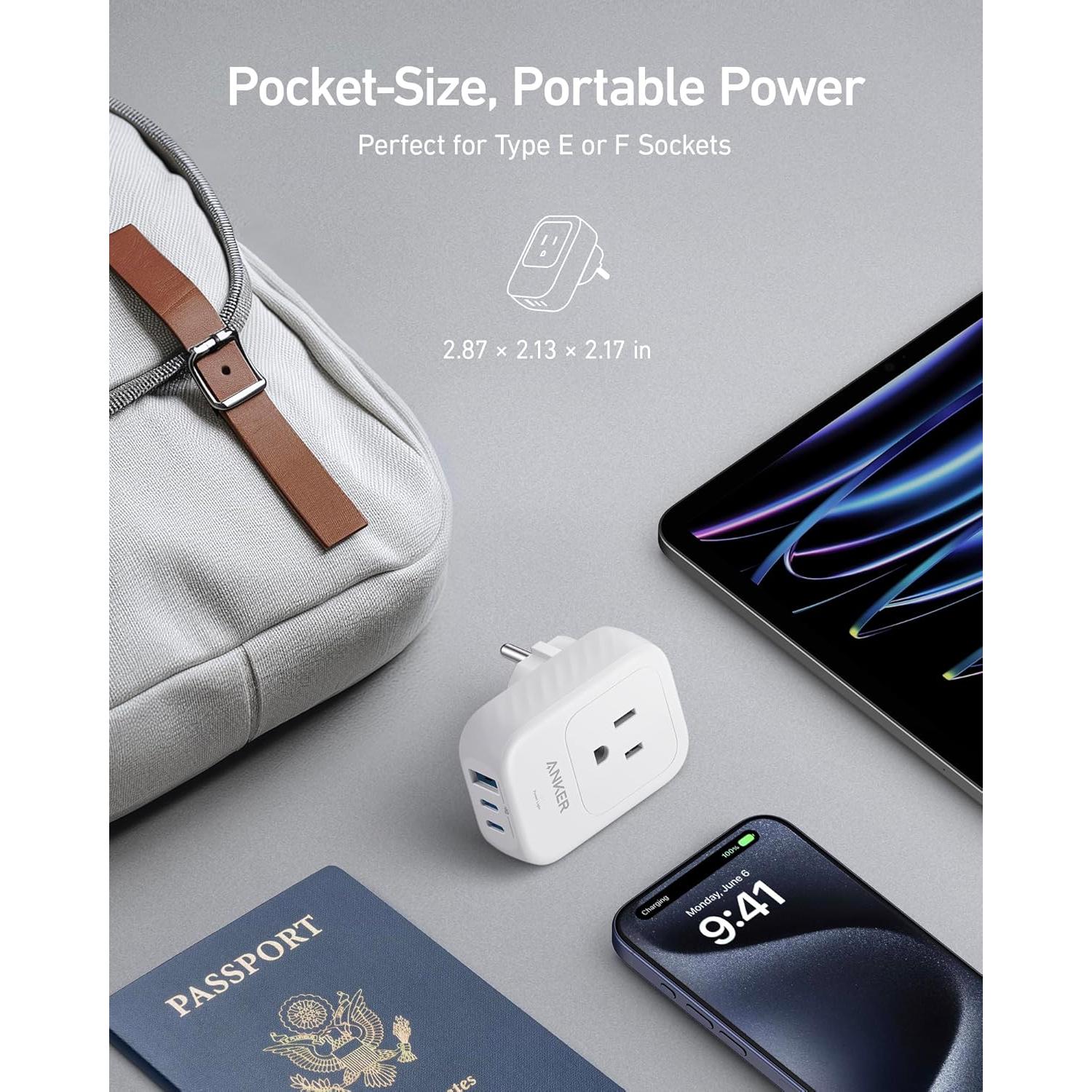 Anker Adaptador de Enchufe Internacional 5-en-1 Tipo E/F