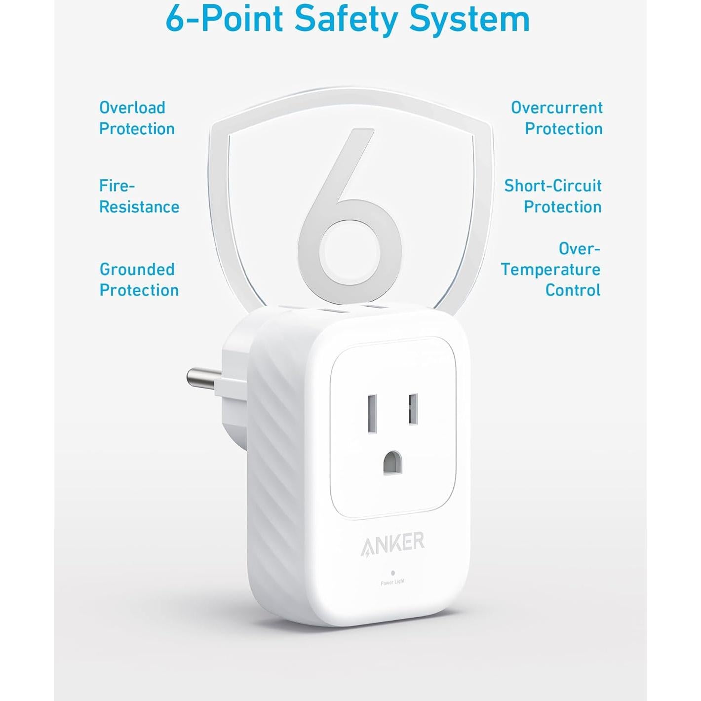 Anker Adaptador de Enchufe Internacional 5-en-1 Tipo E/F