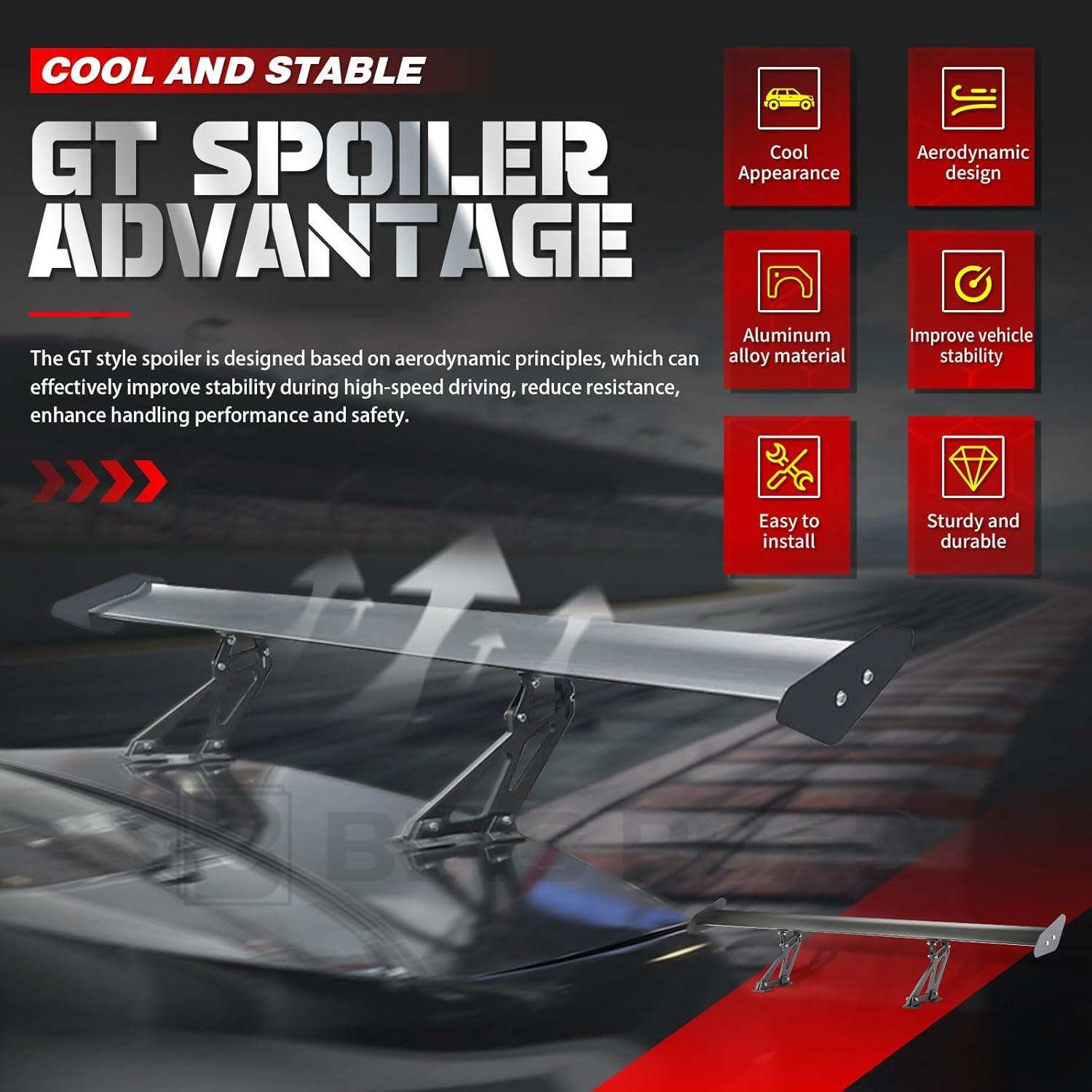 Spoiler Trasero Universal BINB ROAD 135 cm Estilo GT Negro