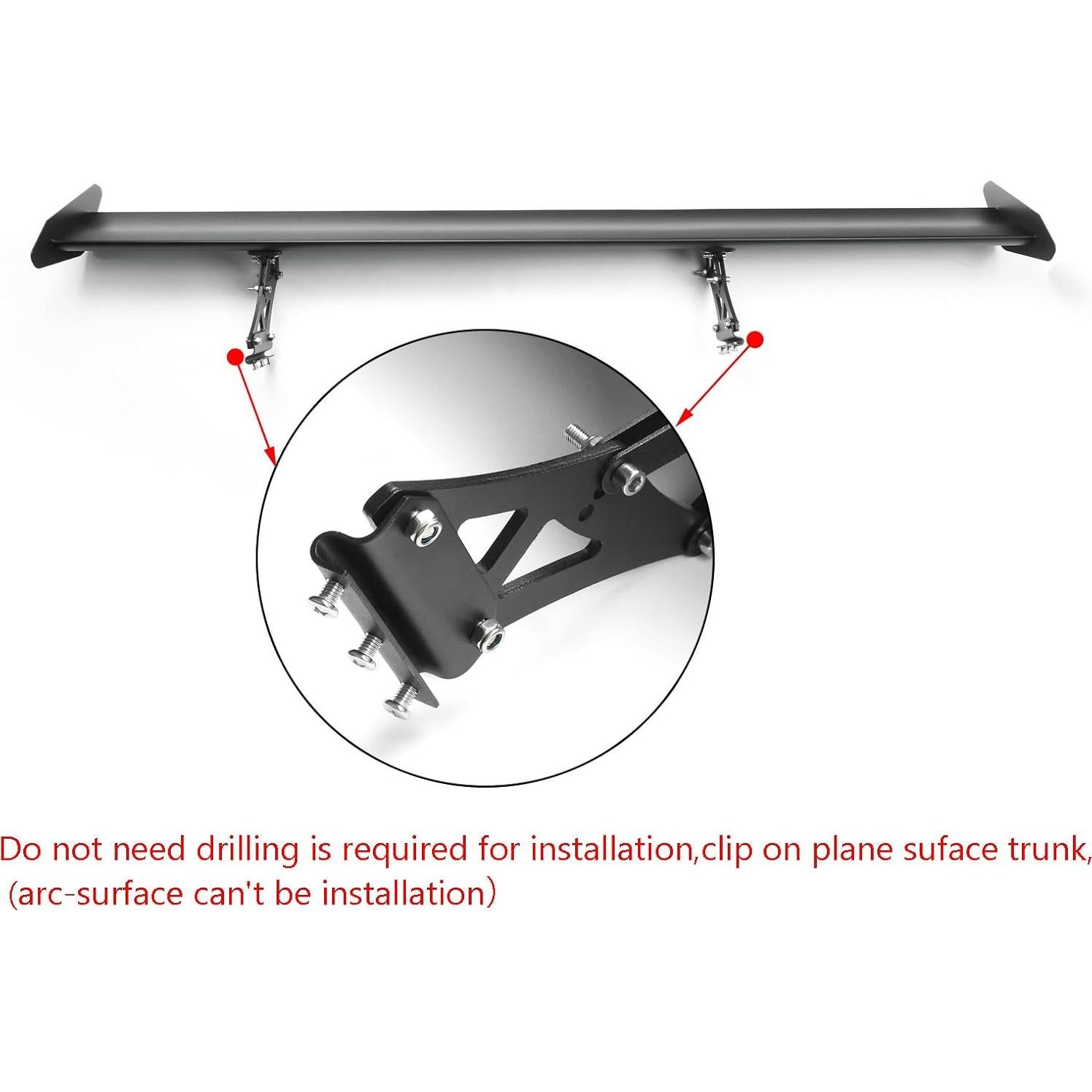 Alerón Trasero Ajustable Areyourshop de Aluminio 135cm Negro
