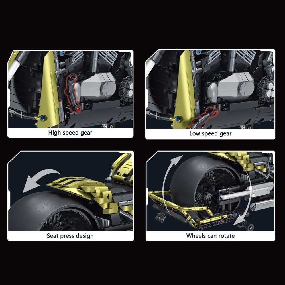 Set de Bloques de Construcción MISINI 672110 Motocicleta 2427 Piezas