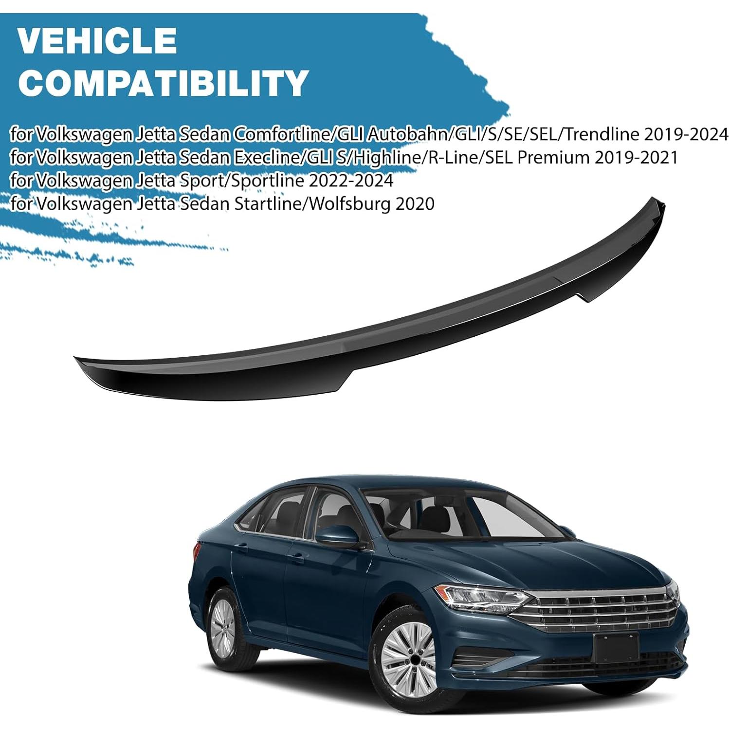 Alerón Trasero Pspeed para VW Jetta Sedan 2019-2024 Negro