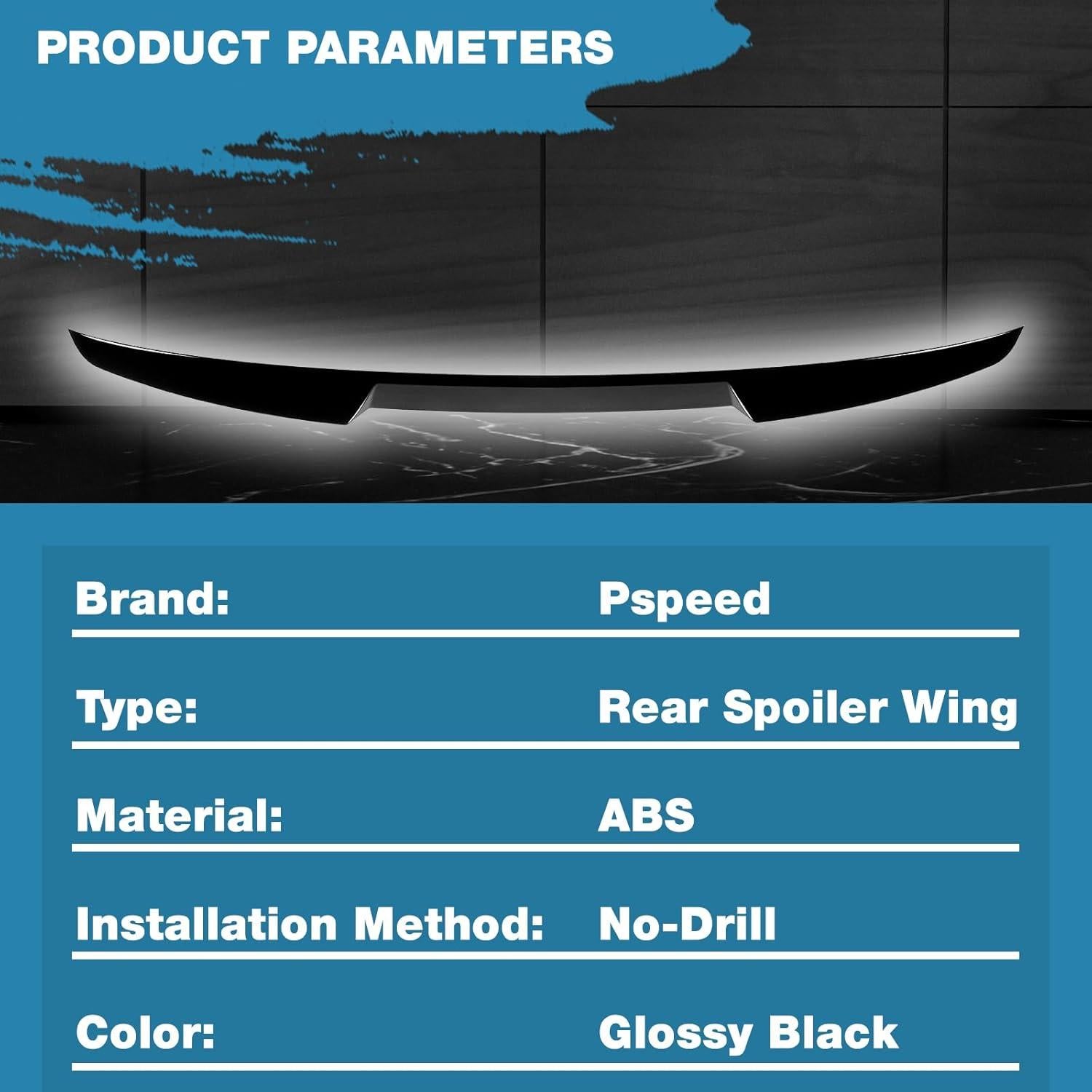 Alerón Trasero Pspeed para VW Jetta Sedan 2019-2024 Negro