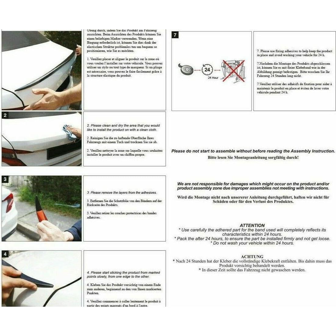 Spoiler Trasero Catch USA para VW Jetta 2012-2017 ABS Negro