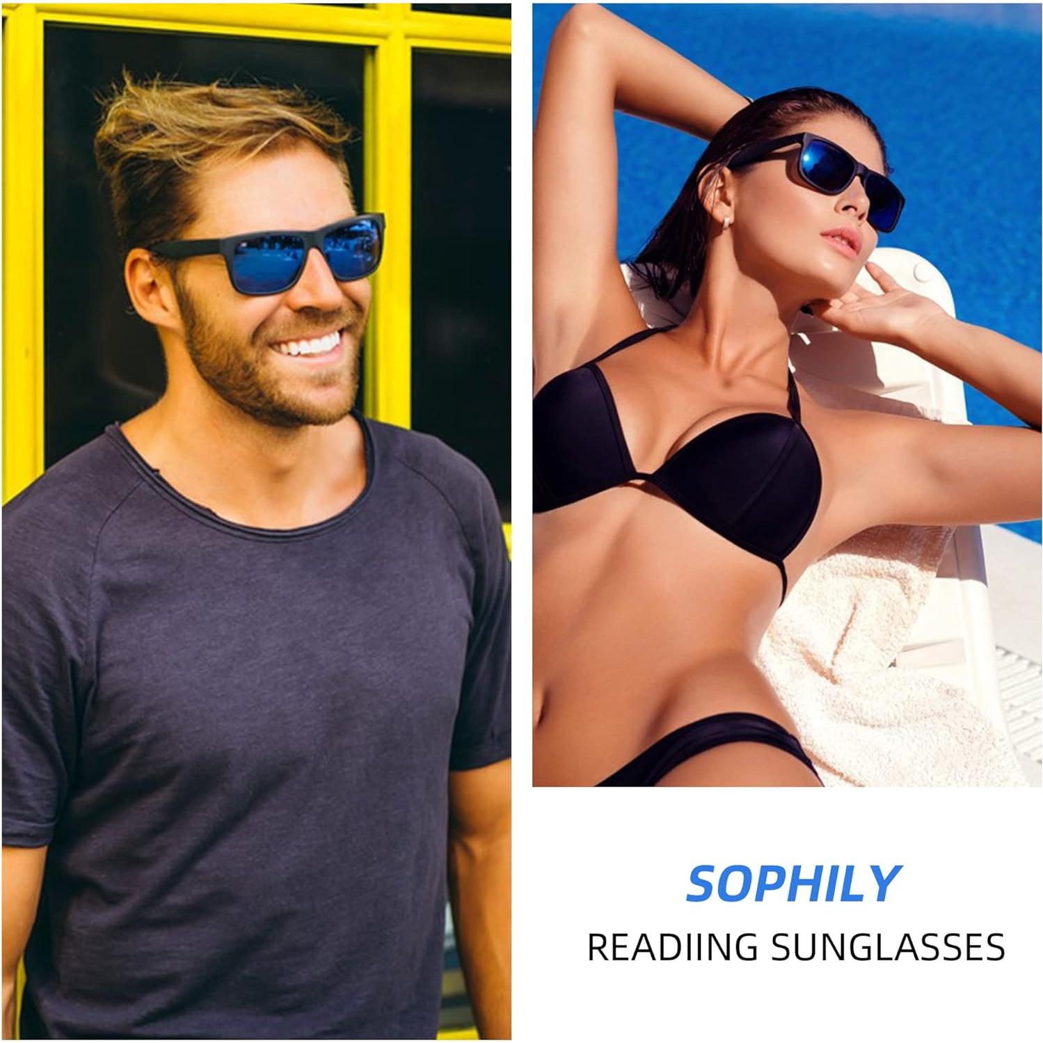 Gafas de Sol Lectoras SOPHILY 3.0x Espejadas Azules