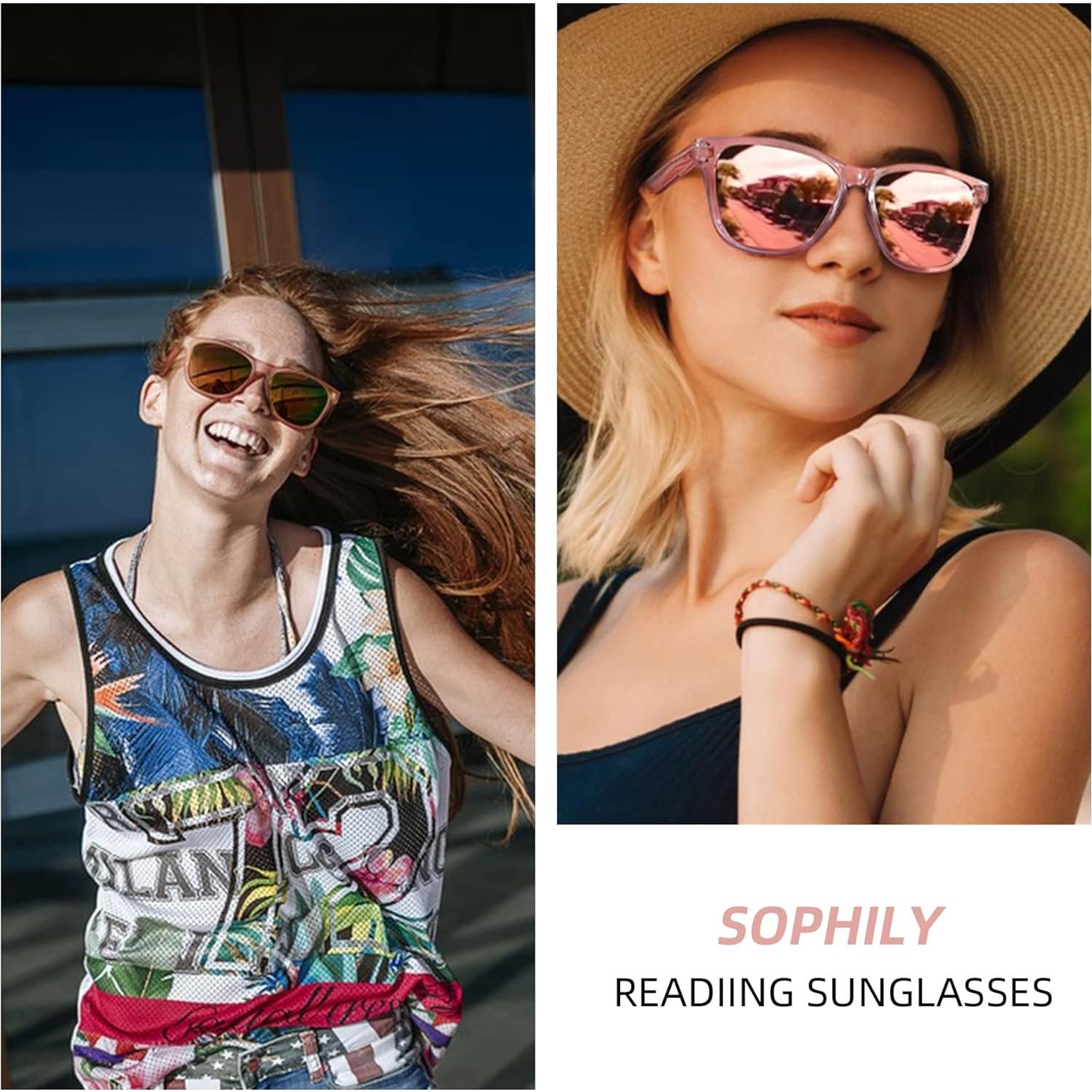 Gafas de Sol de Lectura SOPHILY +2.25 Marco Rosa UV400