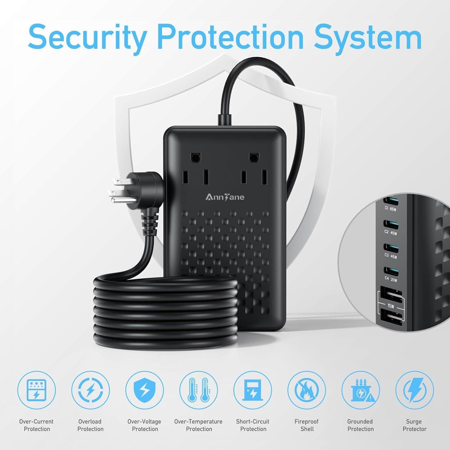 Estación de Carga 140W GaN III 8-en-1 USB-C y USB-A