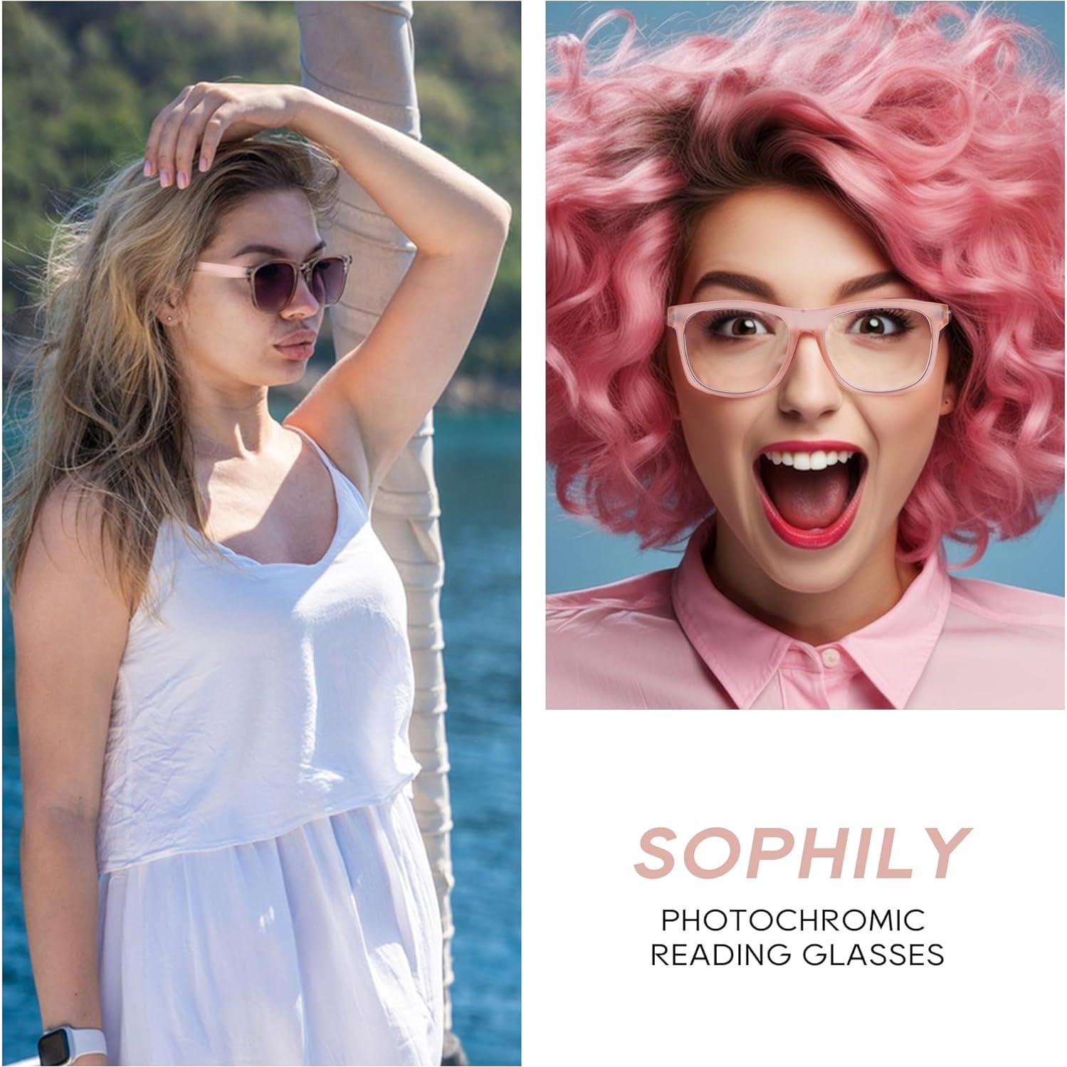 Gafas de lectura fotocromáticas SOPHILY +3.50 Marco rosa