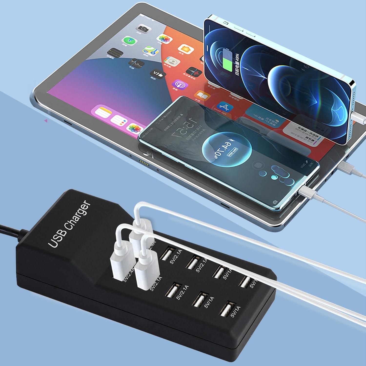 Cargador USB 50W Dongguan 10 Puertos Inteligentes Negro