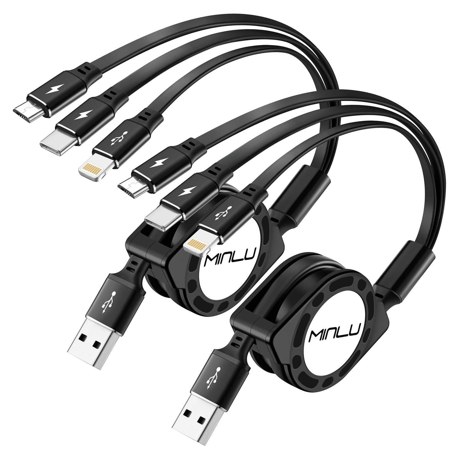 Cable de Carga Múltiple Minlu 3 en 1 4 pies Carga Rápida