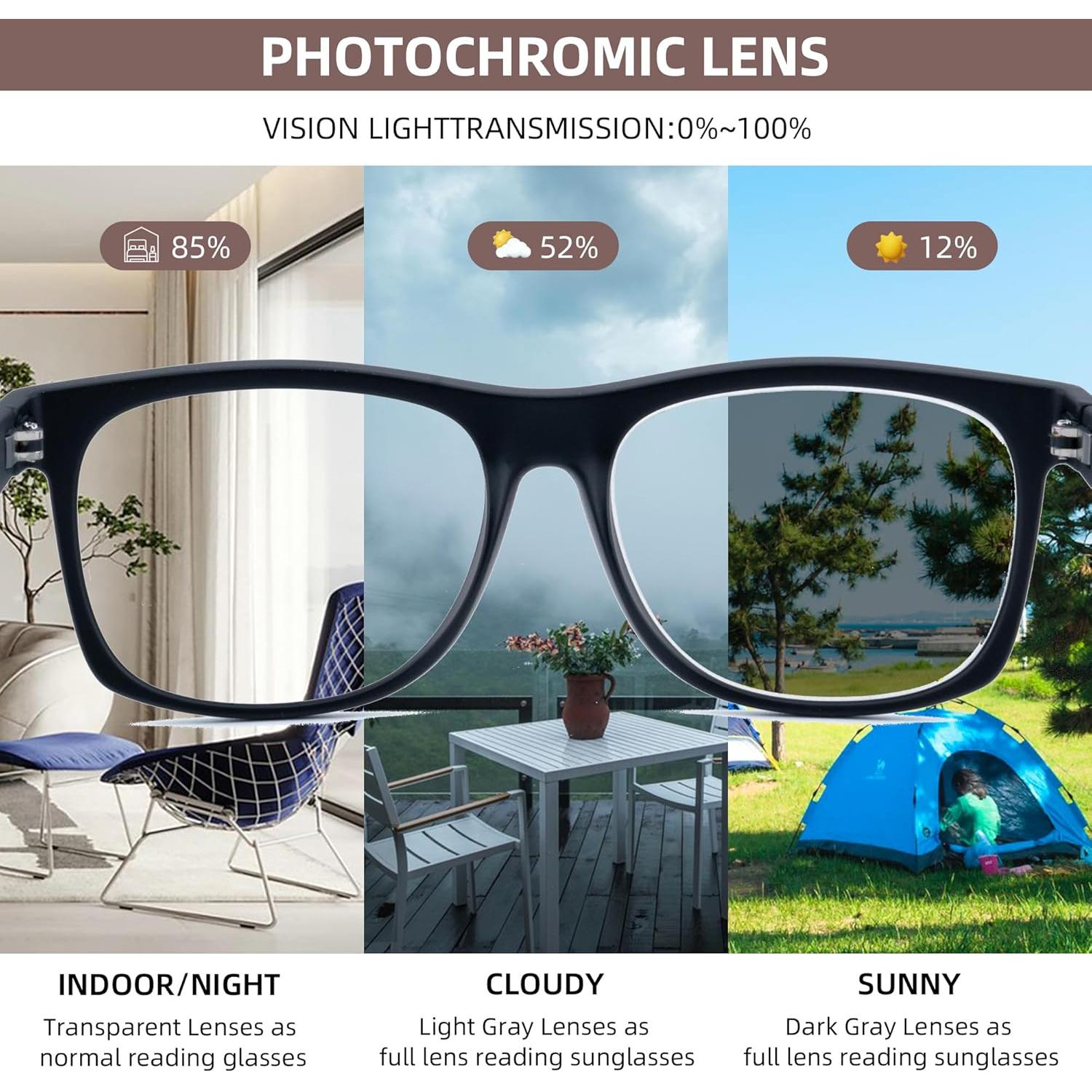 Gafas de lectura fotocromáticas SOPHILY +2.5 Marco negro