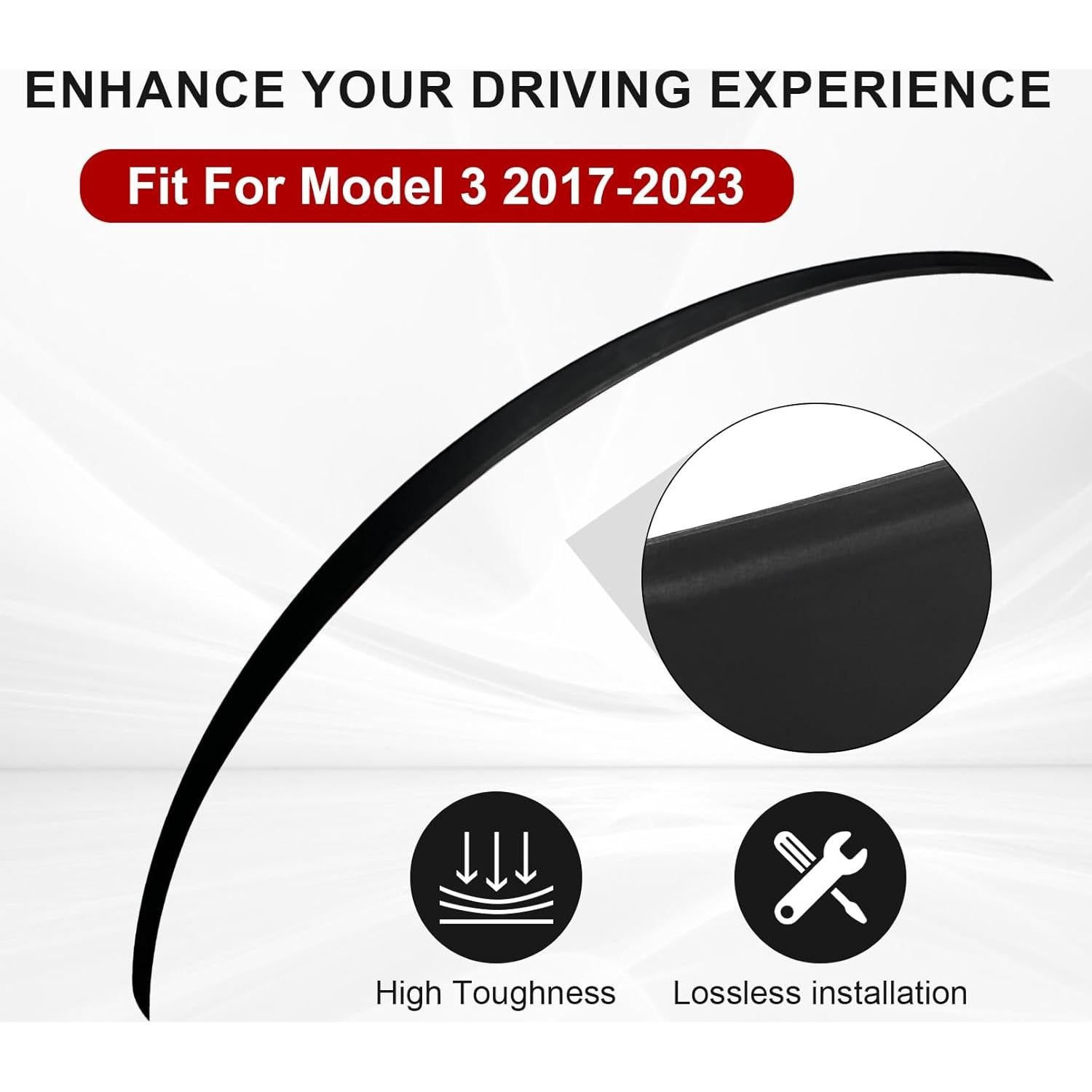 Spoiler trasero Tesla Model 3 2017-2023 ABS Negro Mate