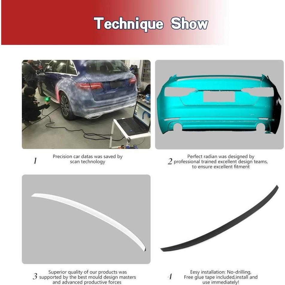 Spoiler trasero de fibra de carbono JC SPORTLINE para Audi A4 B9 2017-2024