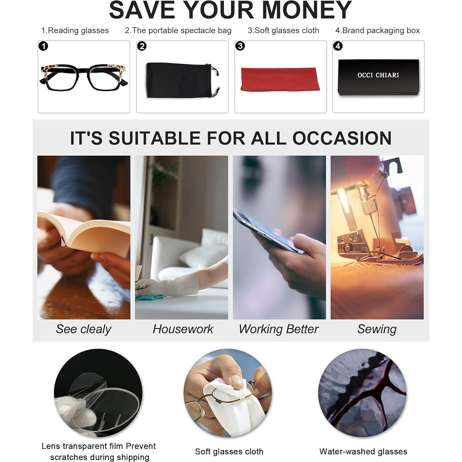 Gafas de Lectura OCCI CHIARI para Mujeres 3.5x Modernas