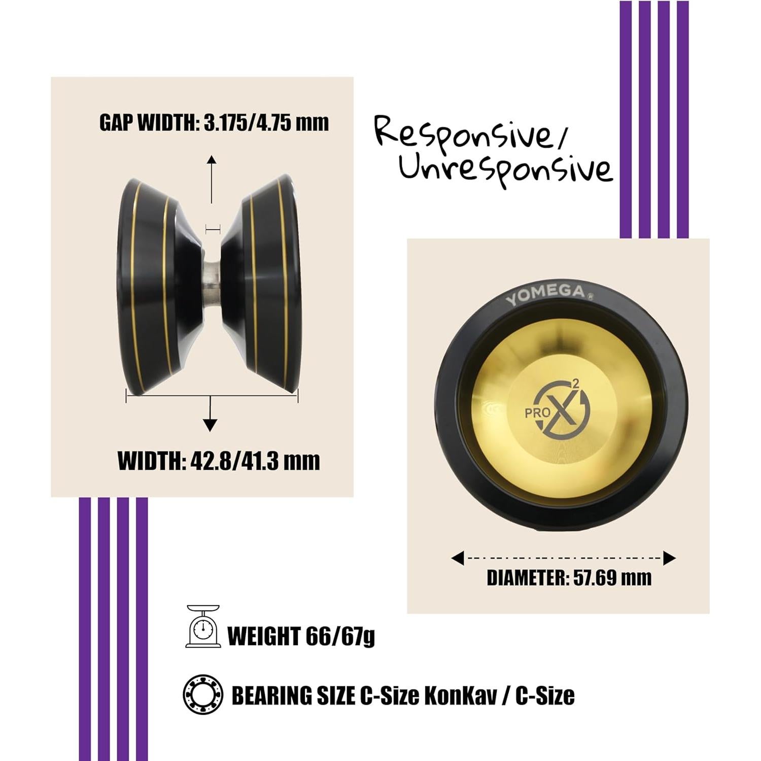 Yoyo Profesional Yomega Pro x2 de Aluminio - Oro