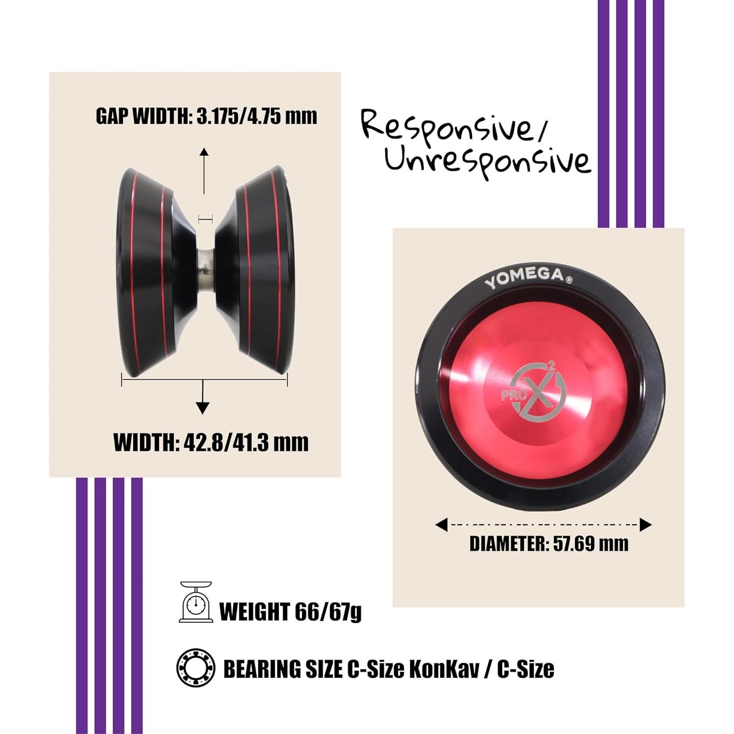 Yoyo Yomega Pro x2 de Aluminio Profesional - Rojo