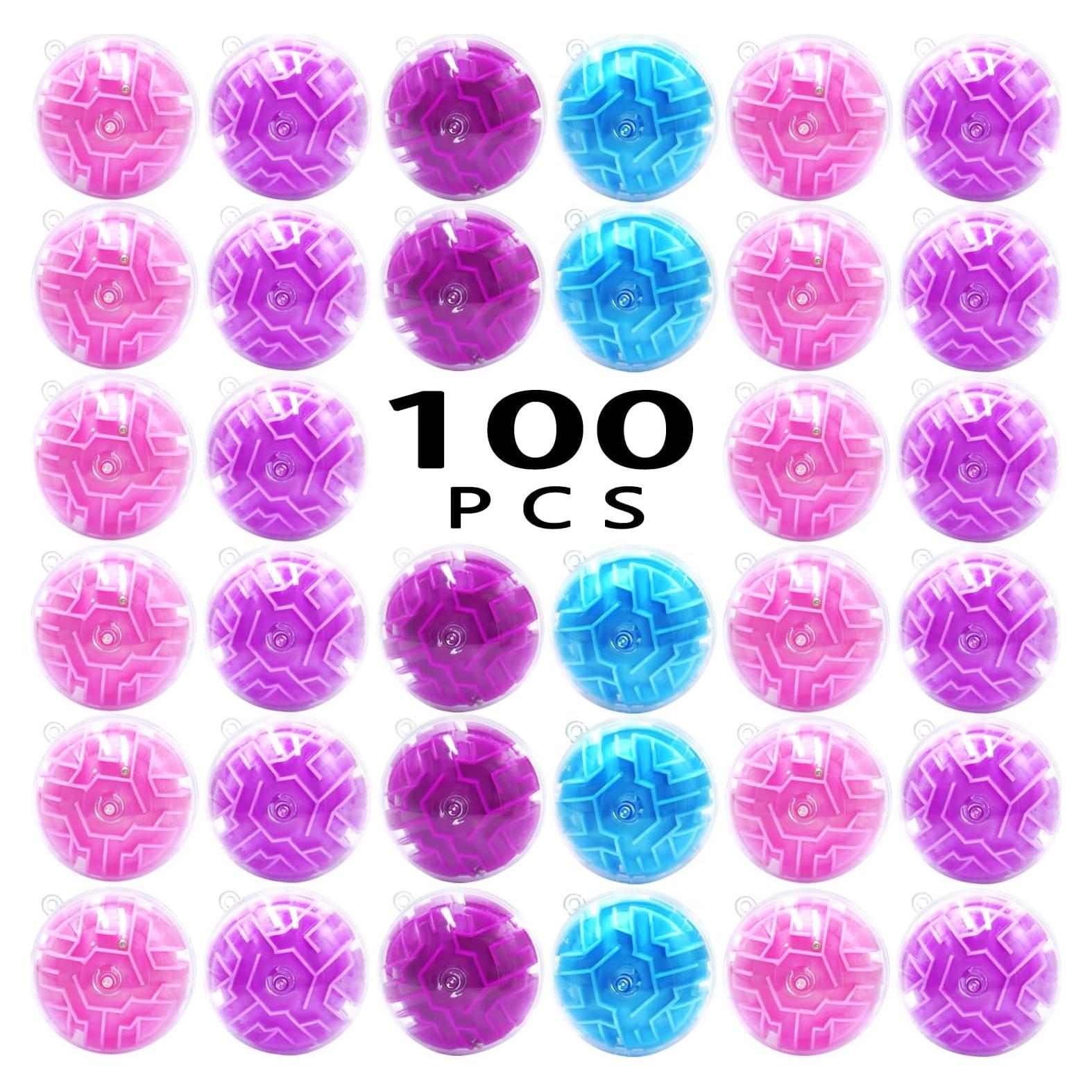 100 Pzs Mini Bola Laberinto 3D Yomwet Juguetes Antiestrés