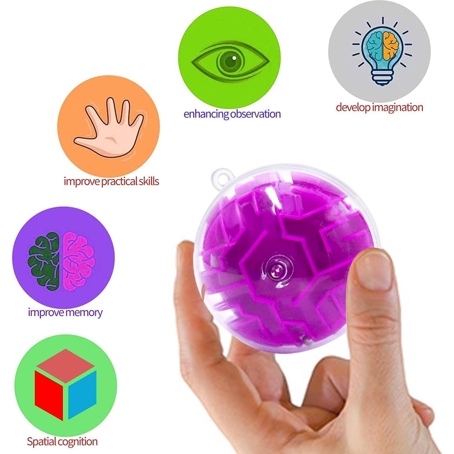 100 Pzs Mini Bola Laberinto 3D Yomwet Juguetes Antiestrés