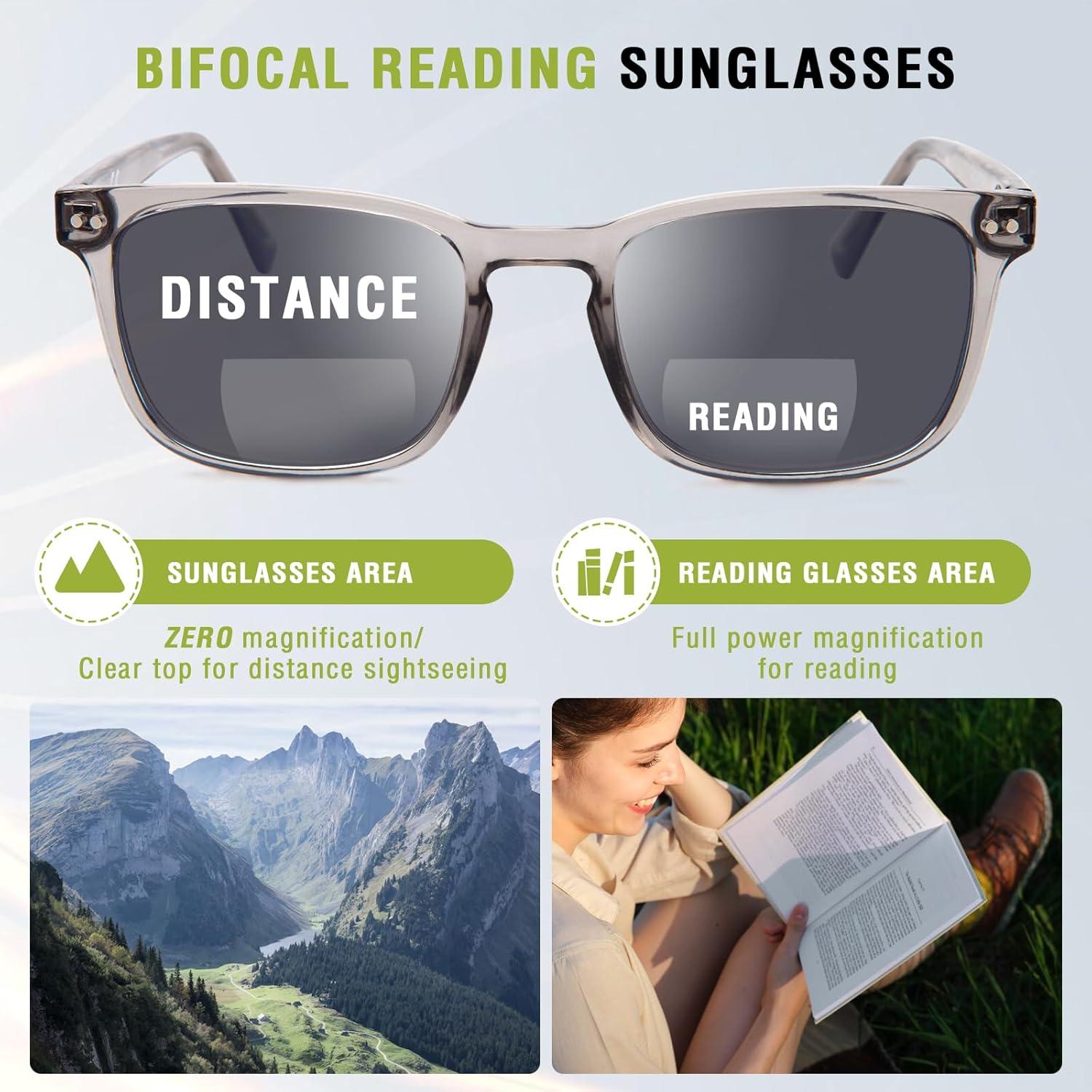 Gafas de lectura bifocales UV400 con marco de acetato