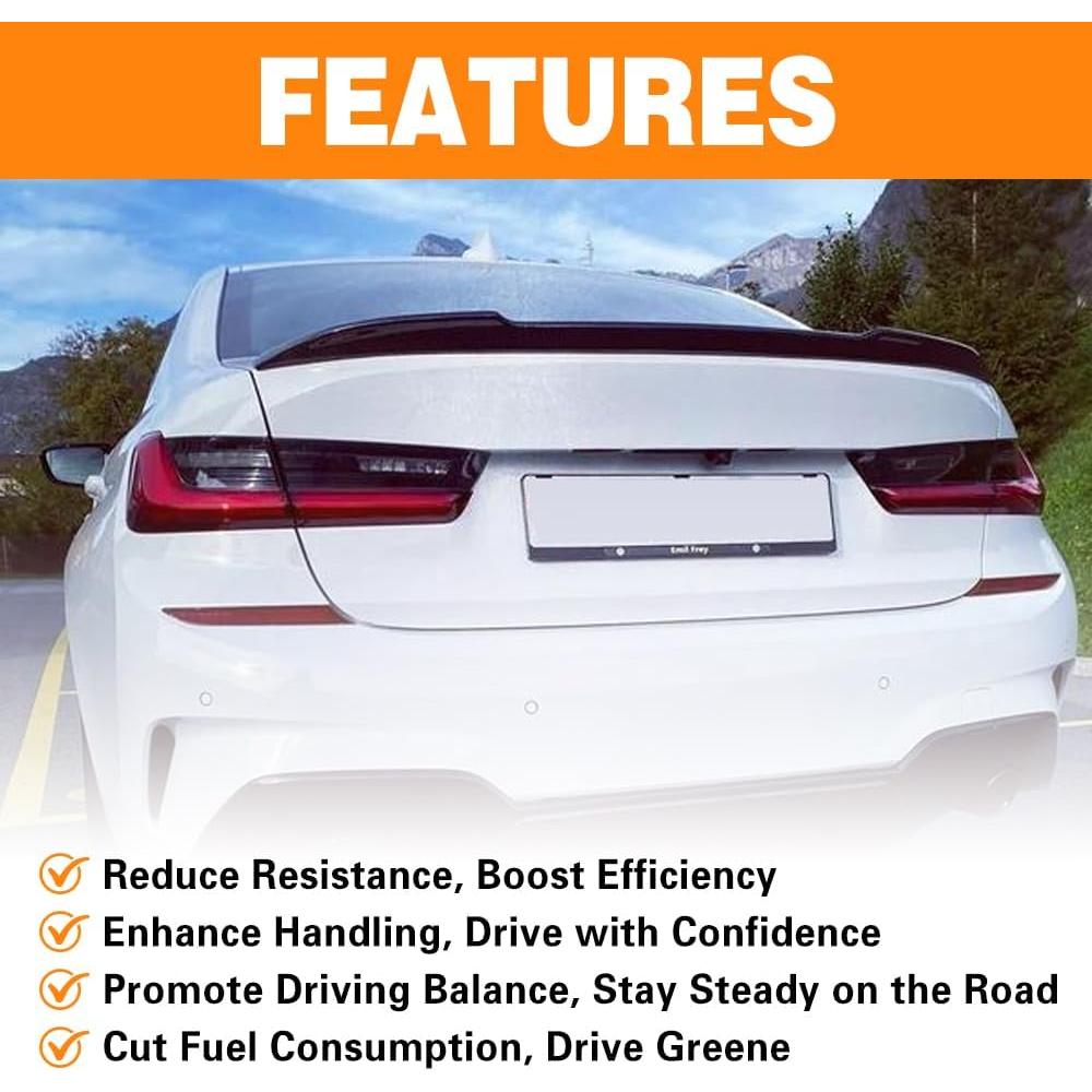 Spoiler Trasero BMW 3 Series G20 2019-2025 Negro Brillante