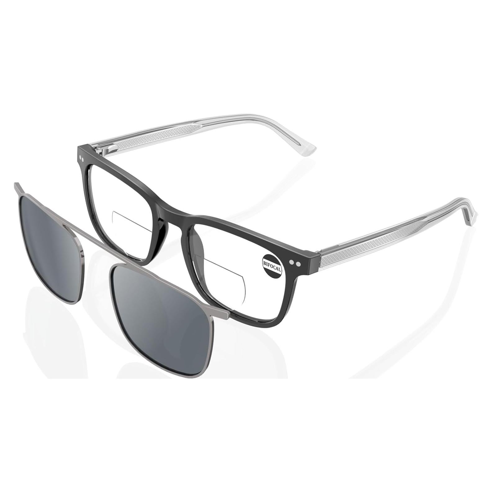 Gafas de lectura bifocales con clip magnético - 1.25x