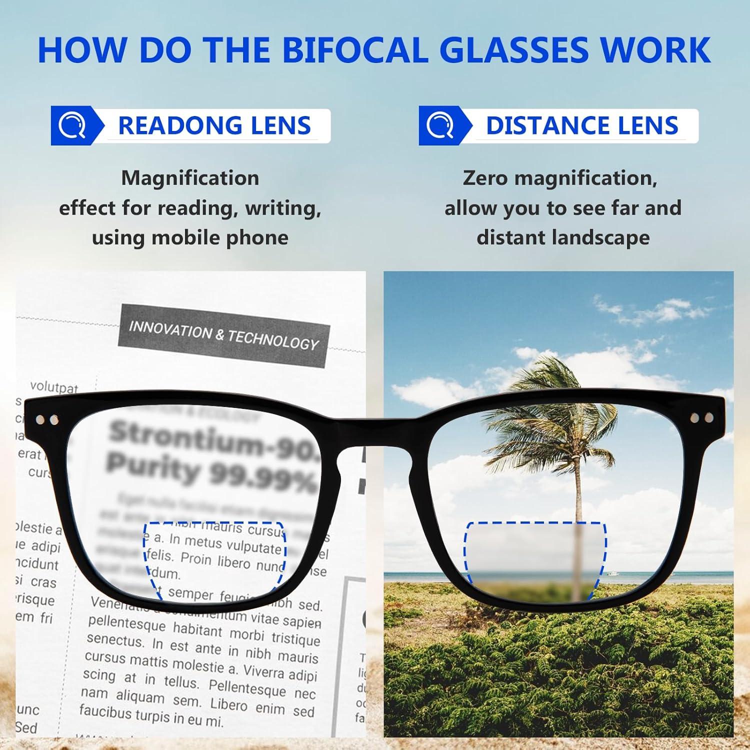 Gafas de lectura bifocales con clip magnético - 1.25x