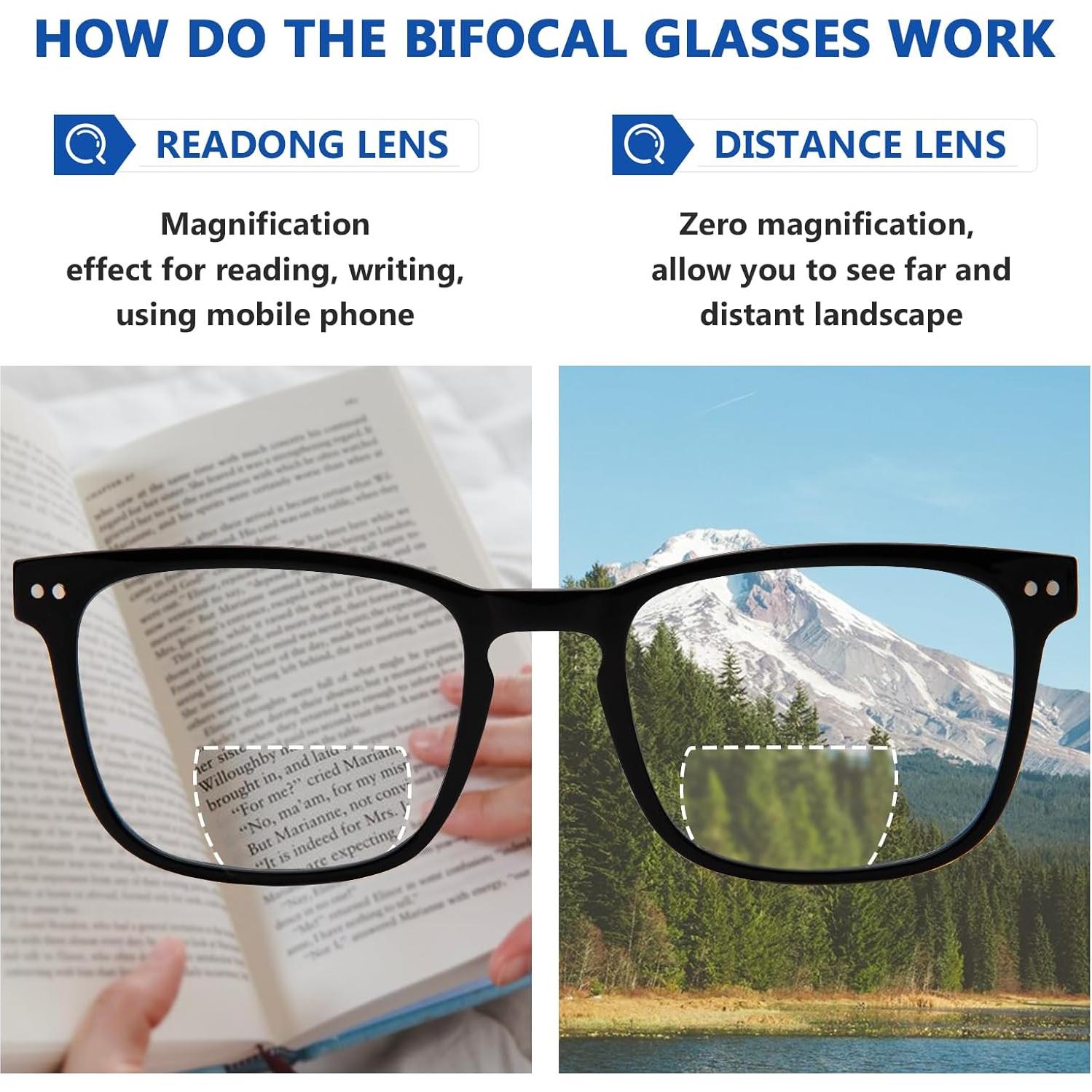 Gafas de lectura bifocales Acetato Anti Luz Azul 2.0x