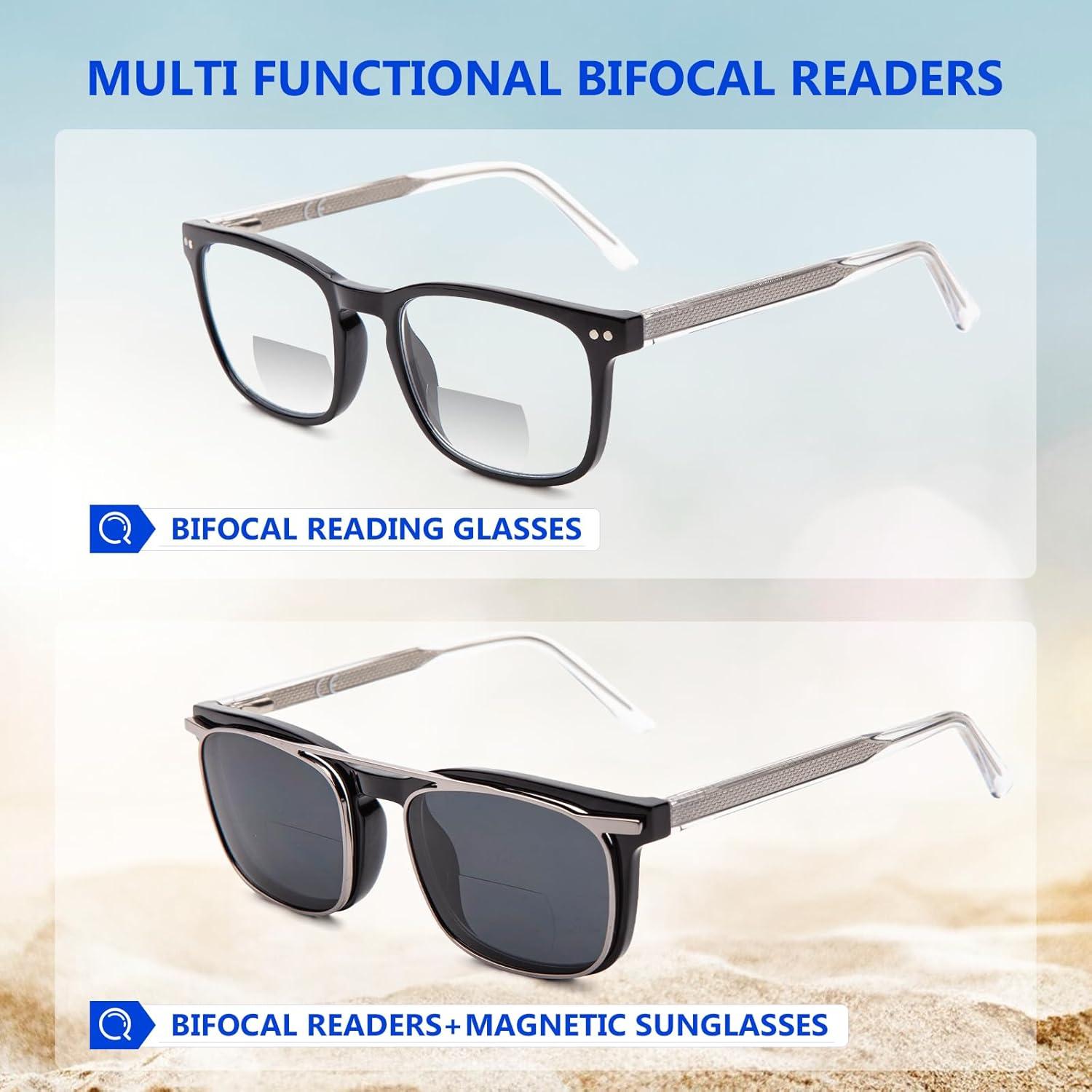 Gafas de lectura bifocales con clip magnético - 2.75x