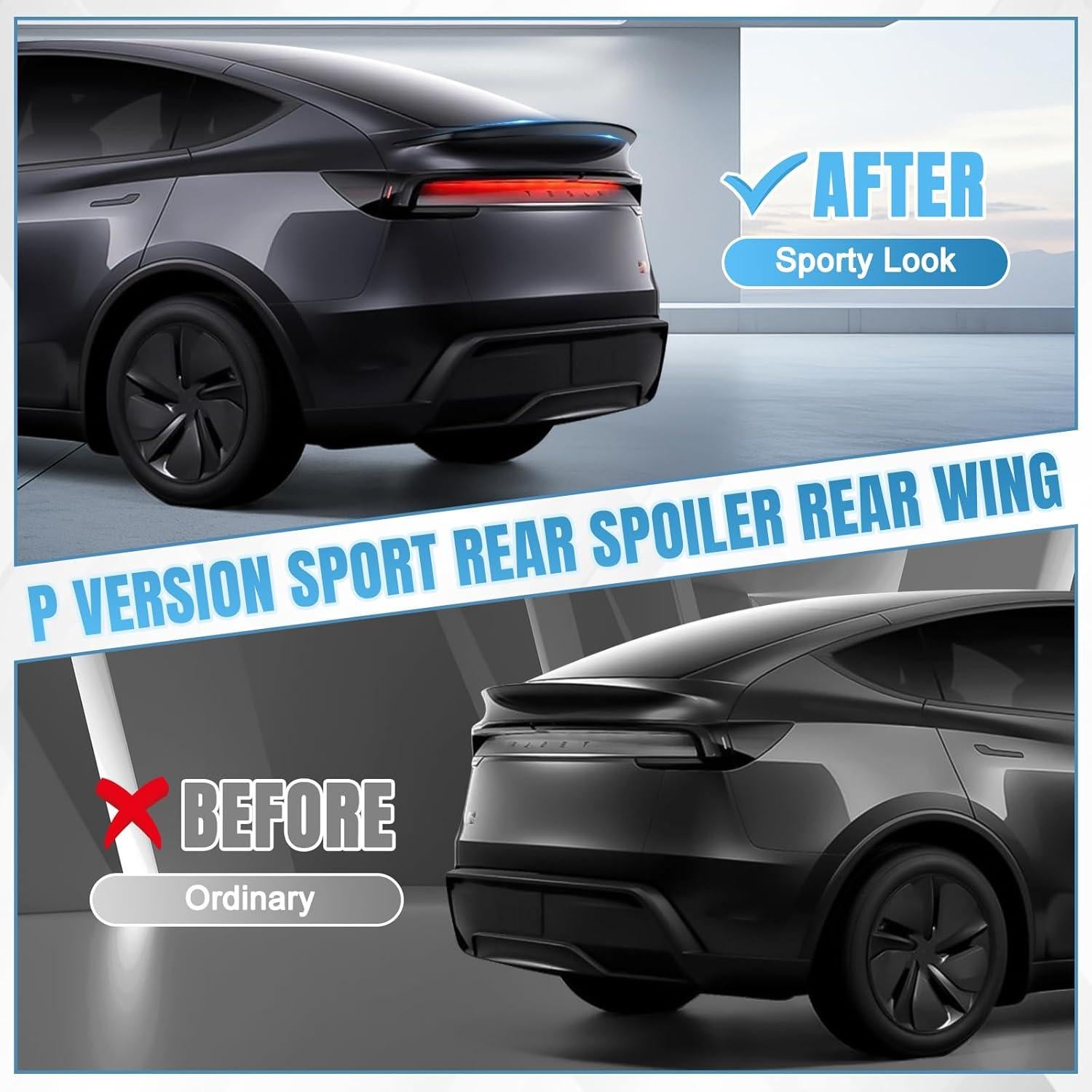 Spoiler Alerón ABS para Tesla Model Y 2026 Juniper - Negro Mate