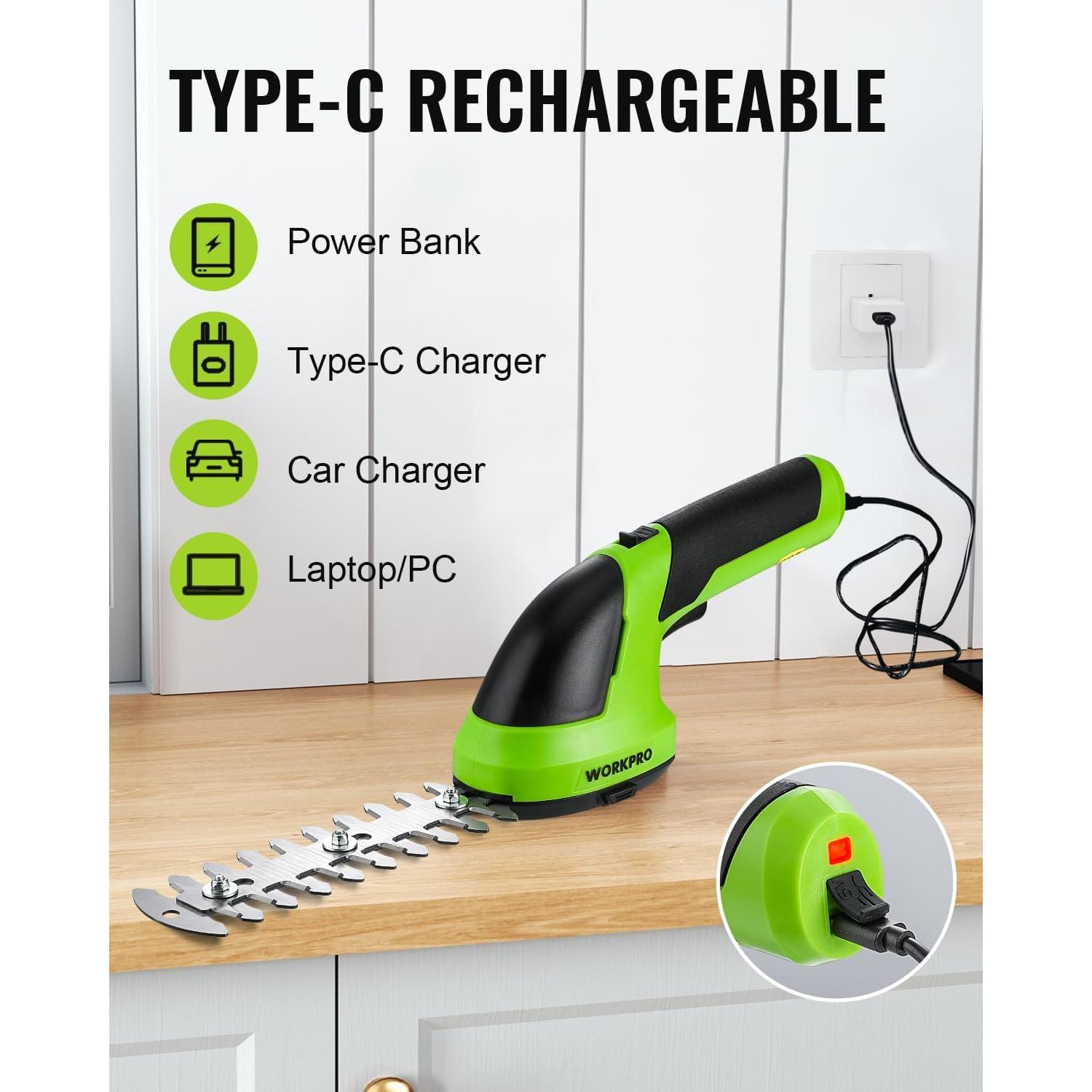 Cortadora de Césped WORKPRO 2 en 1 7.2V Ligera y Eficaz