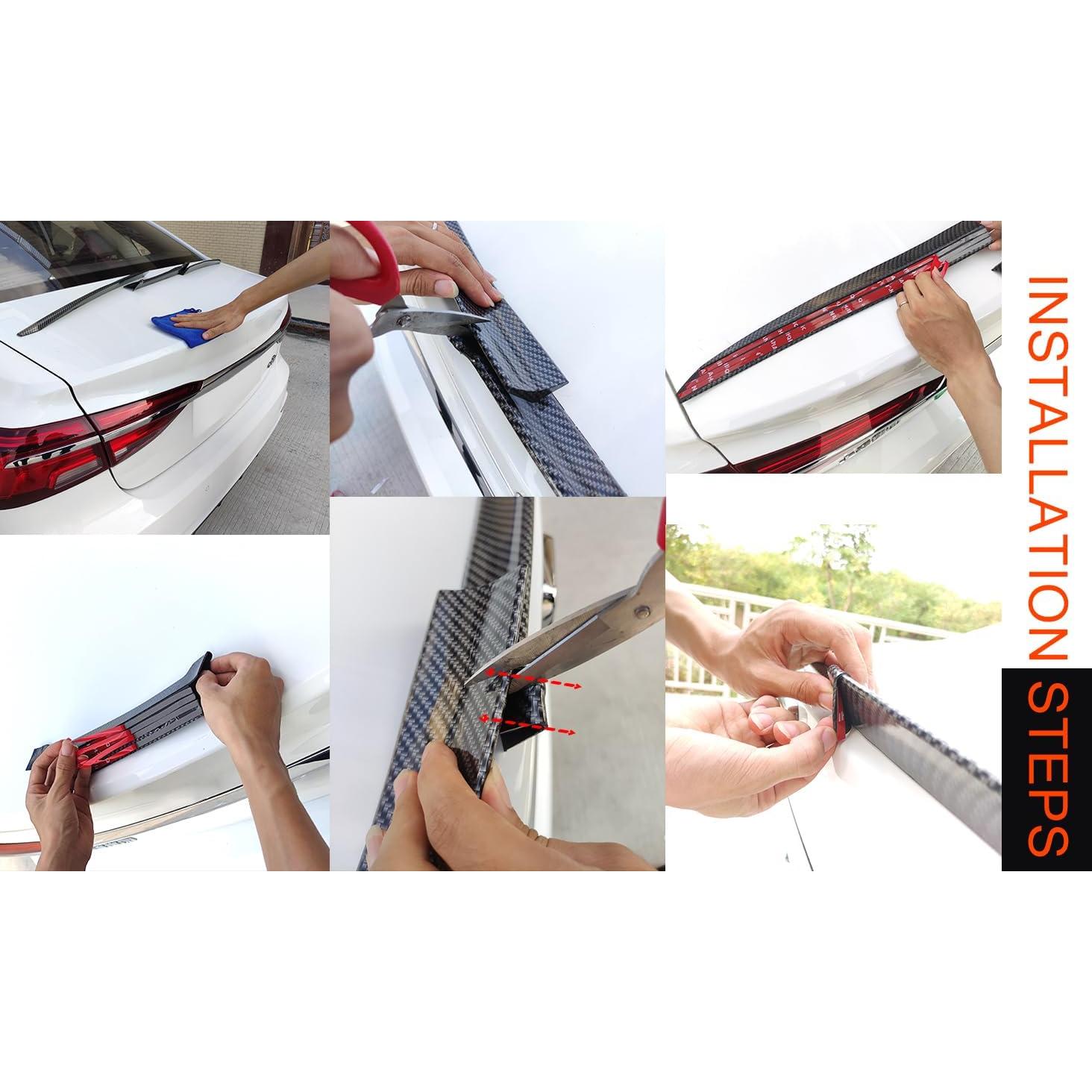 Spoiler Universal CTMAOYI Fibra de Carbono Ajustable 101.6-139.7 cm