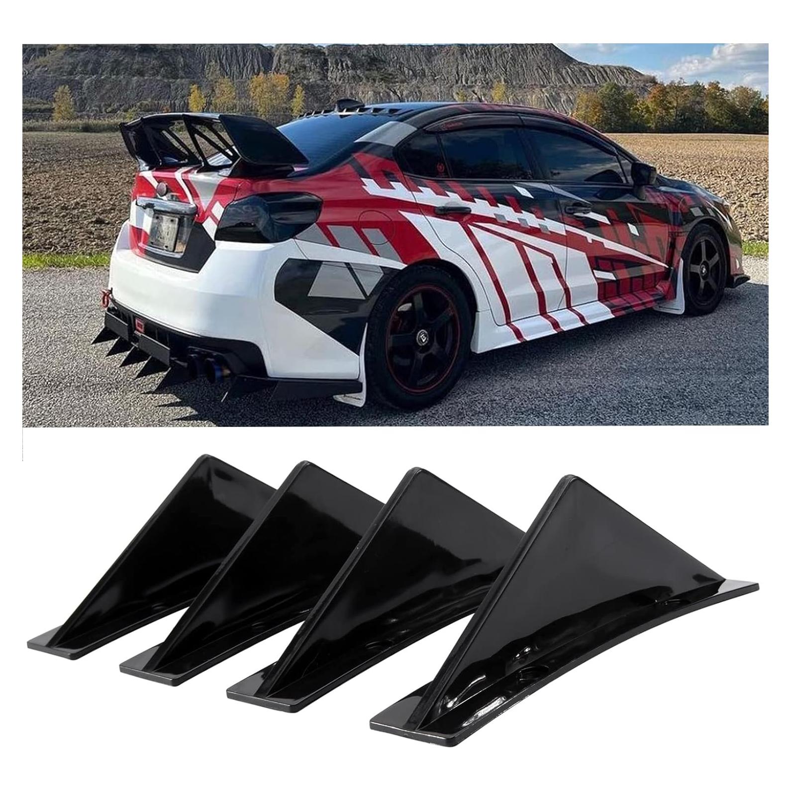 Difusores de Parachoques Trasero Curvos JMTBNO 4 Piezas Negro