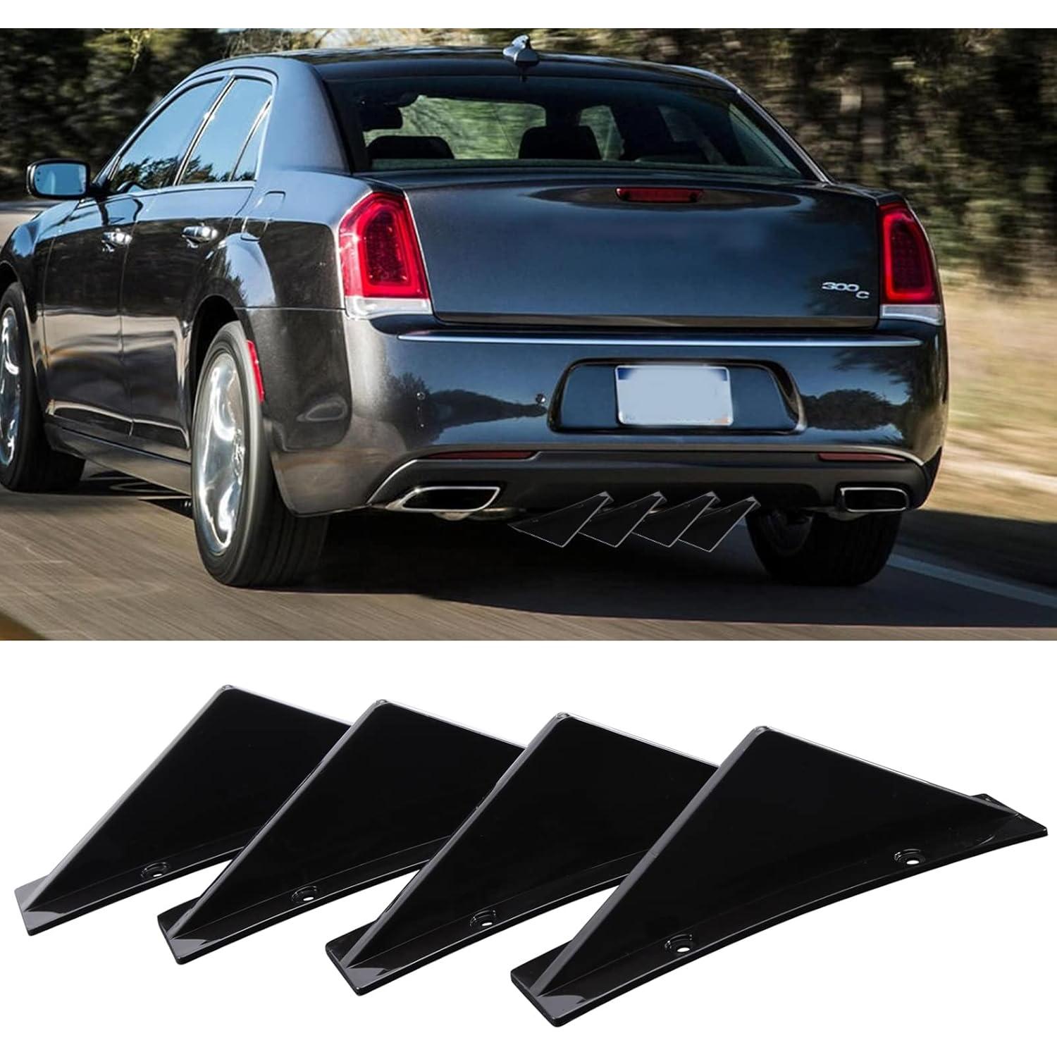 Difusores de Parachoques Trasero Curvos JMTBNO 4 Piezas Negro