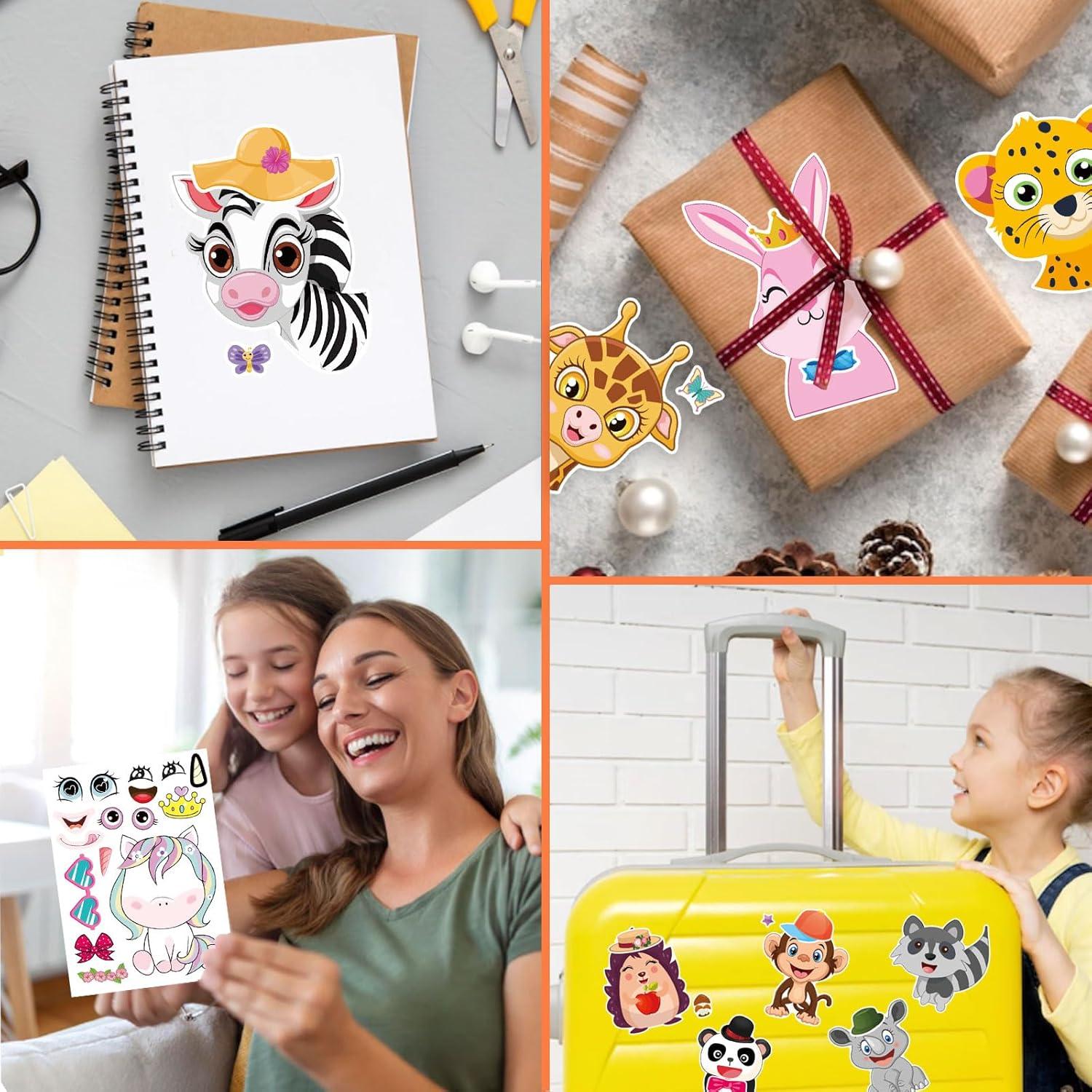 24 Stickers de Animales DUJAA para Crear Caras Divertidas