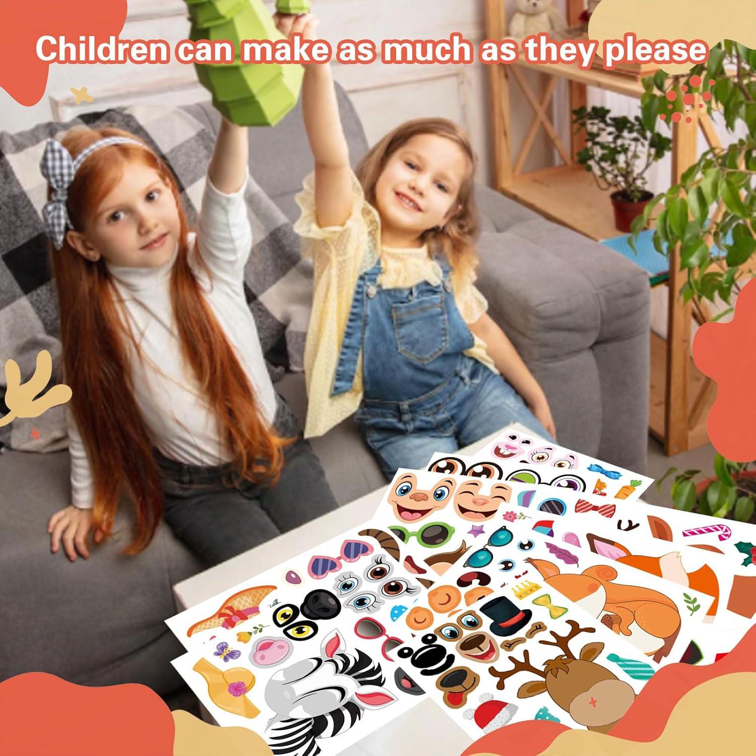 24 Stickers de Animales DUJAA para Crear Caras Divertidas