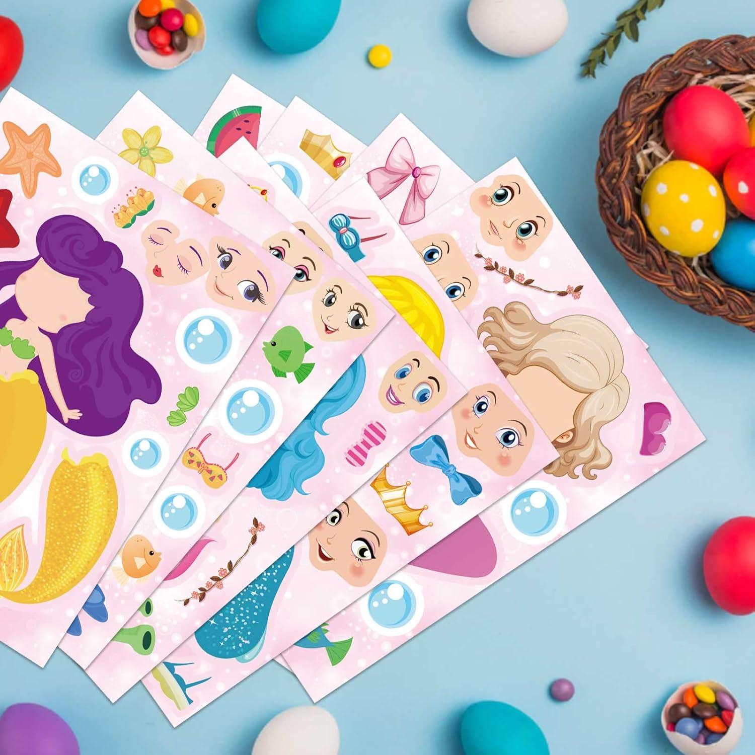 24 Hojas Stickers Sirena DUJAA para Niños y Manualidades