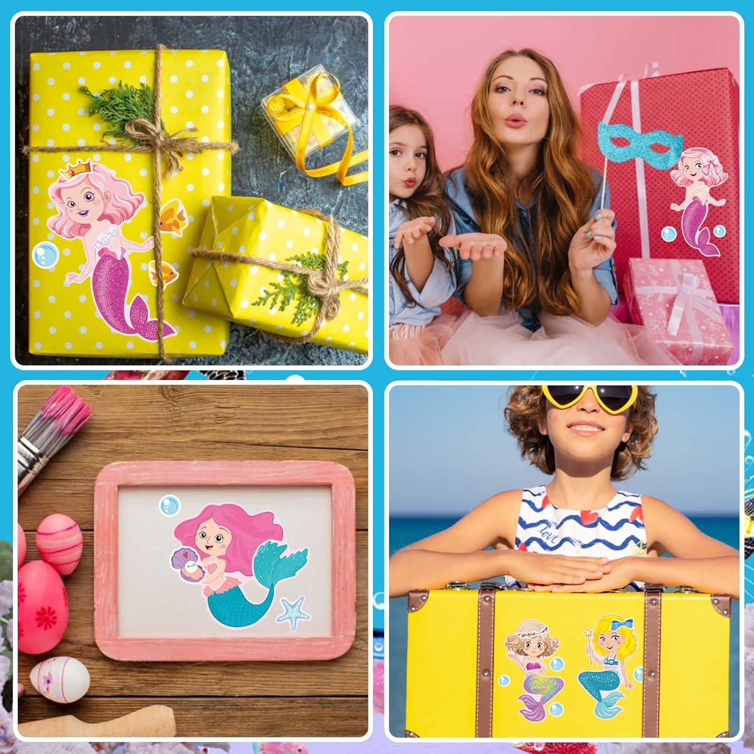 24 Hojas Stickers Sirena DUJAA para Niños y Manualidades