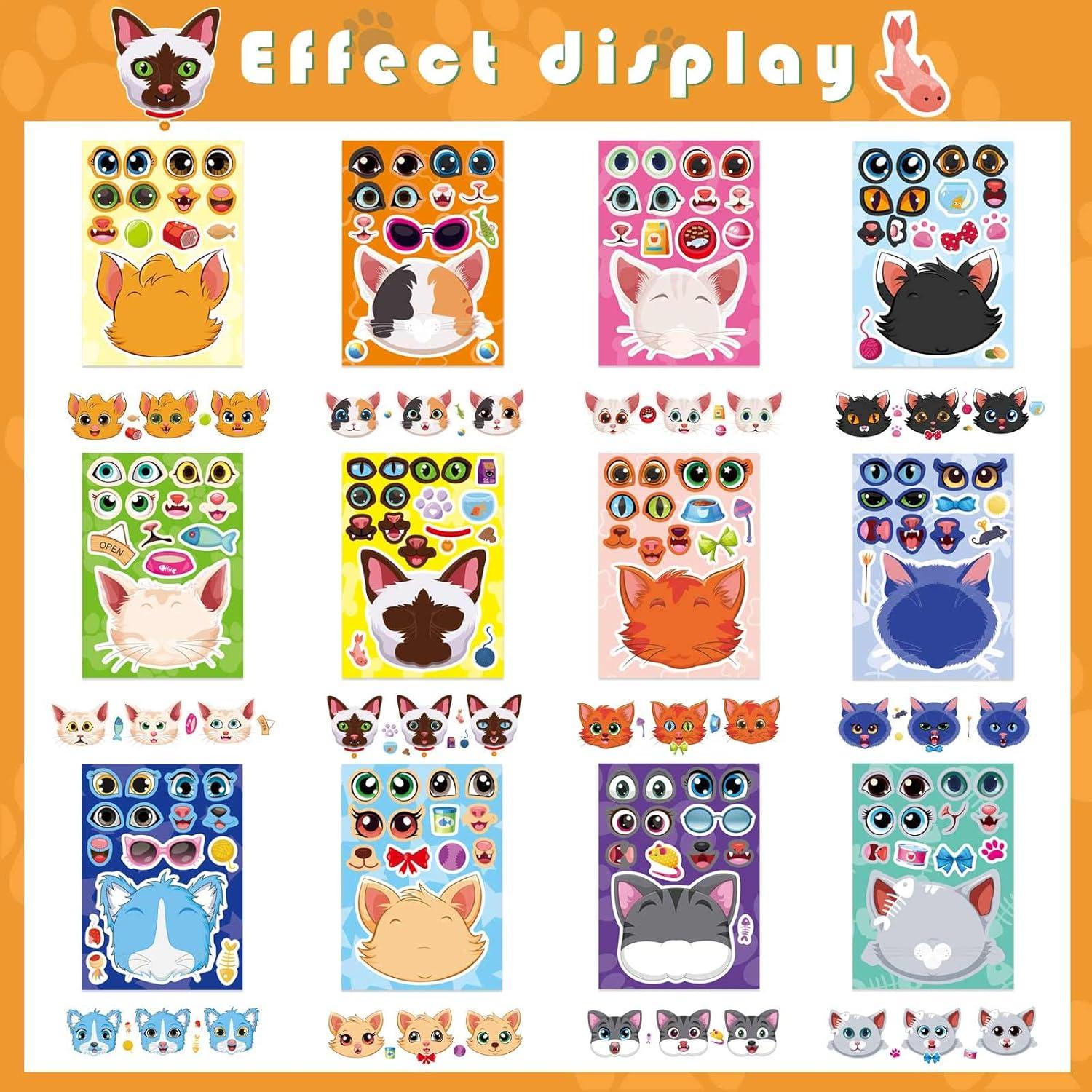 24 Stickers de Gatos DUJAA para Niños - Manualidades Creativas