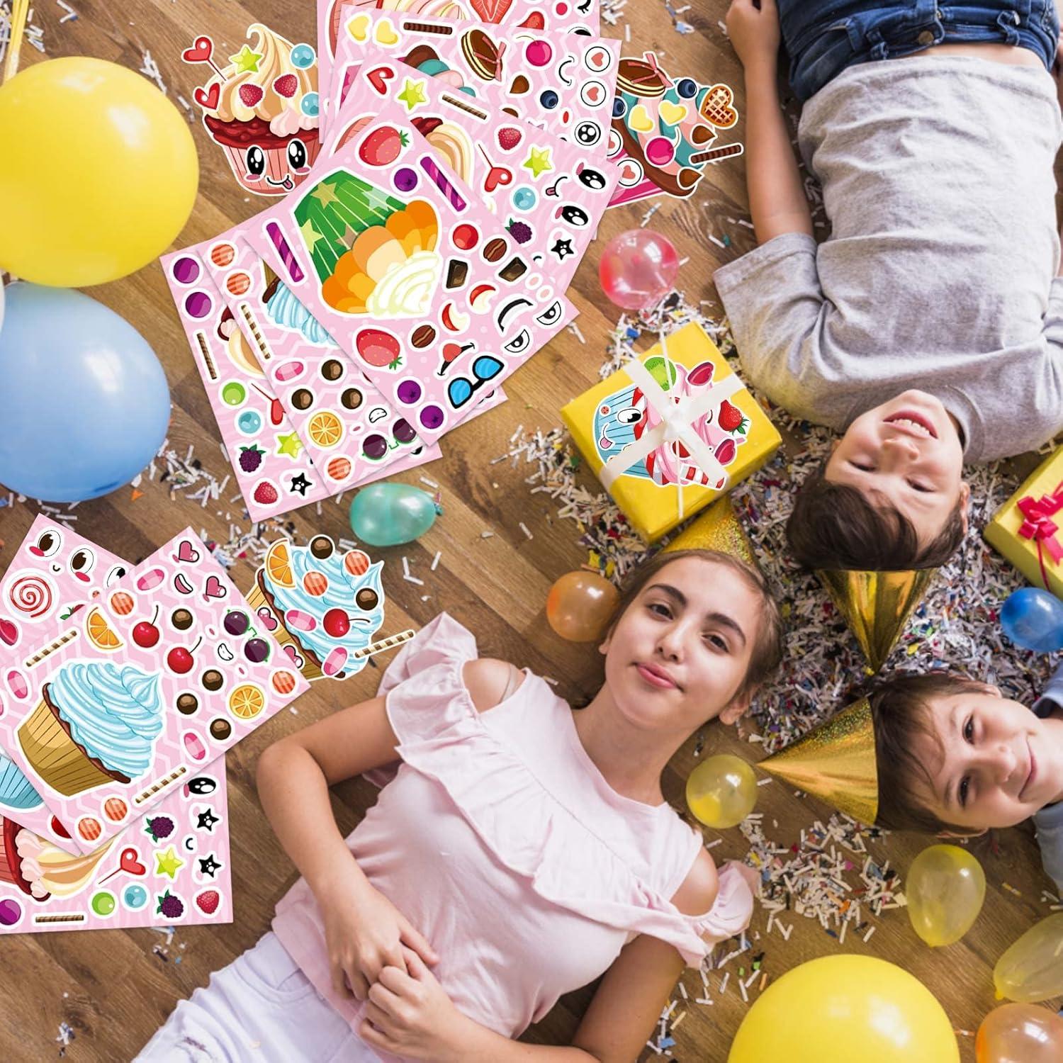 Stickers de Cupcake DUJAA 24 Hojas para Niños DIY