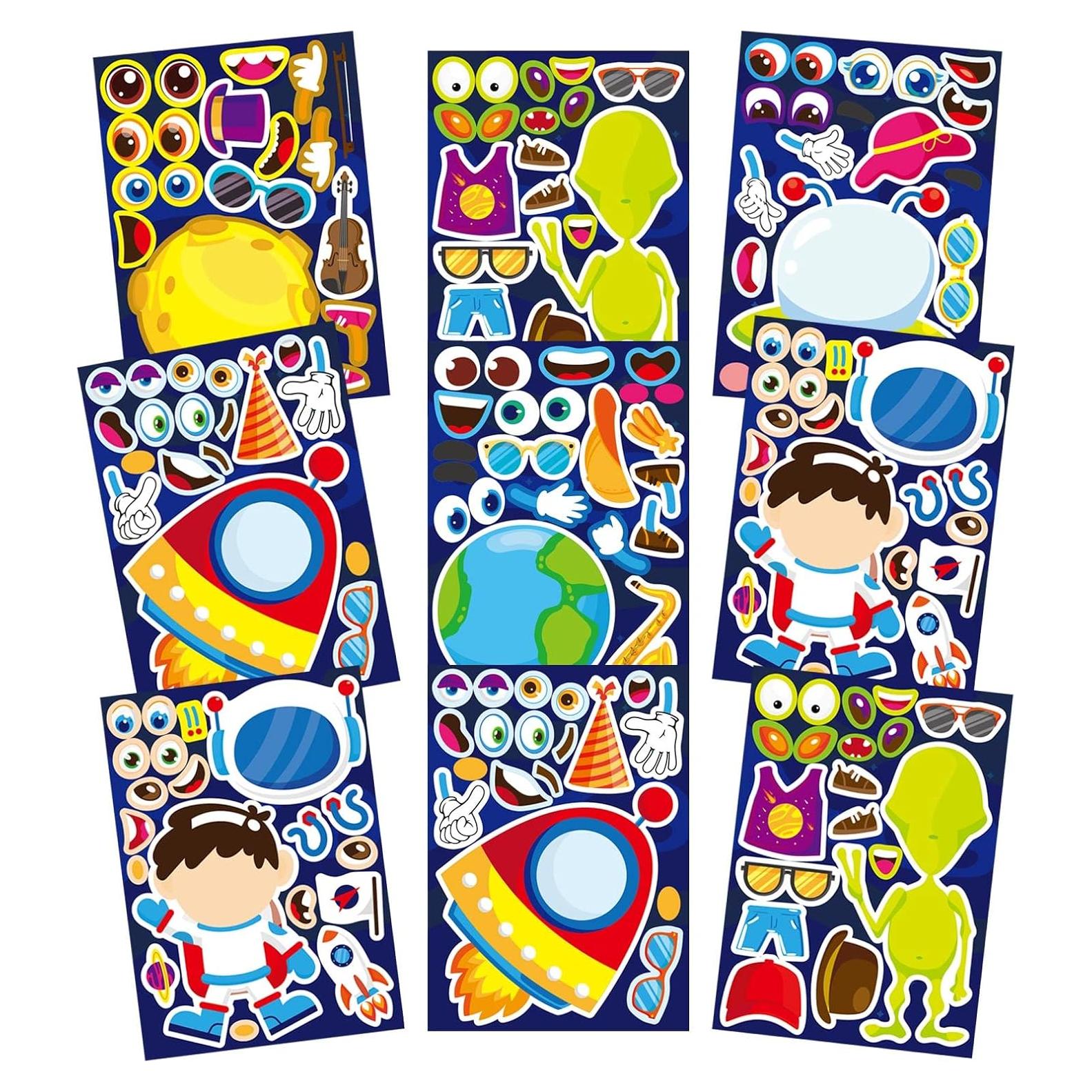Stickers Espaciales DUJAA 24 Hojas para Niños Creativos
