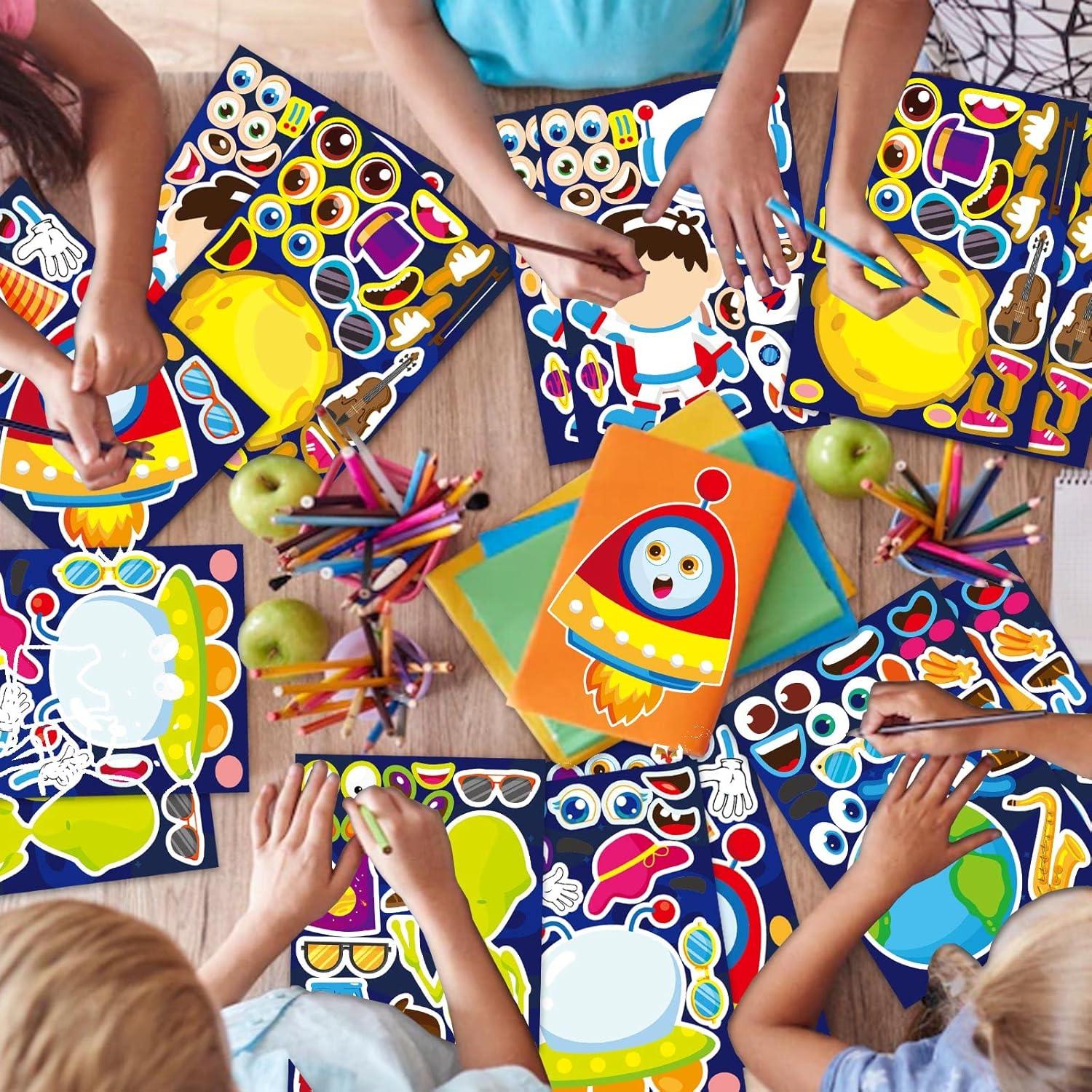 Stickers Espaciales DUJAA 24 Hojas para Niños Creativos