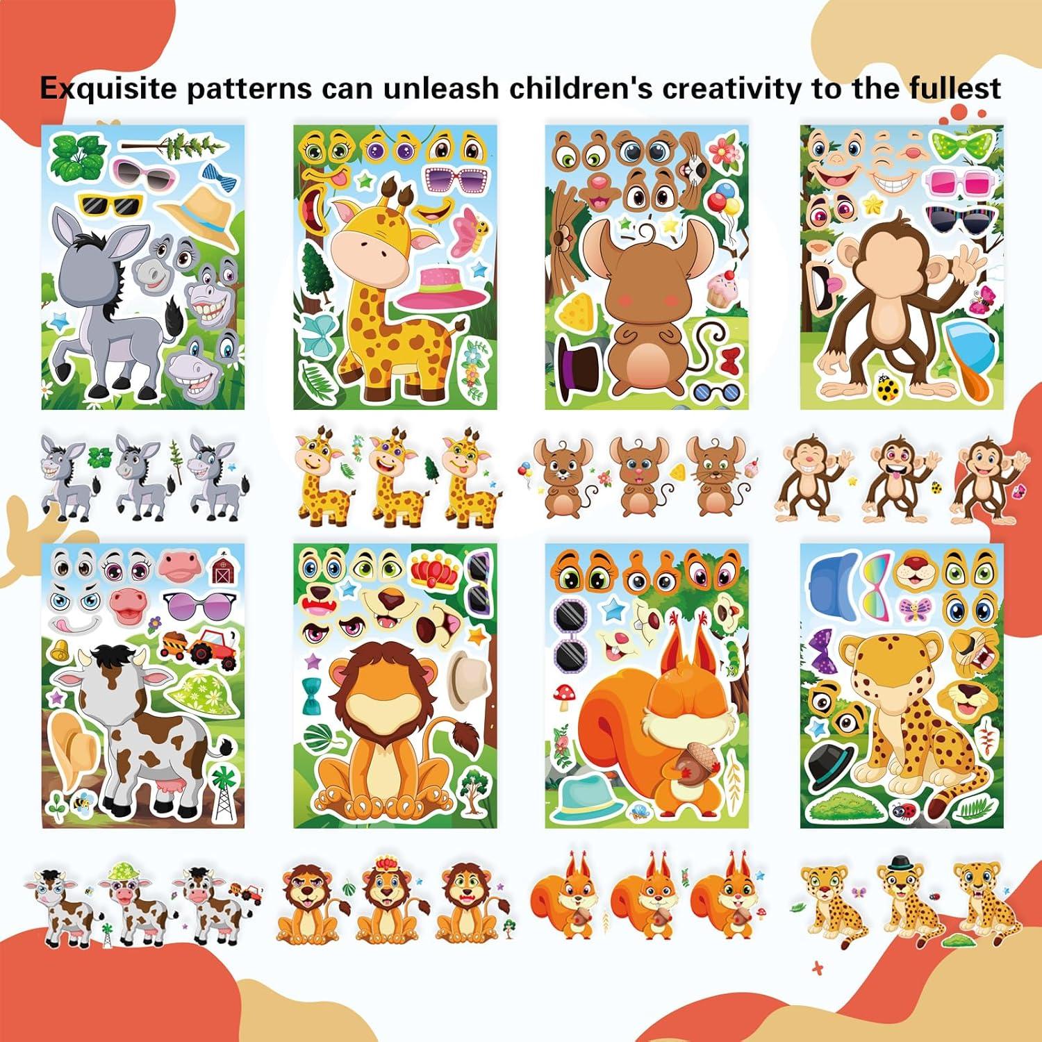 24 Hojas Stickers Animales DUJAA para Niños - Fiesta y Recompensas
