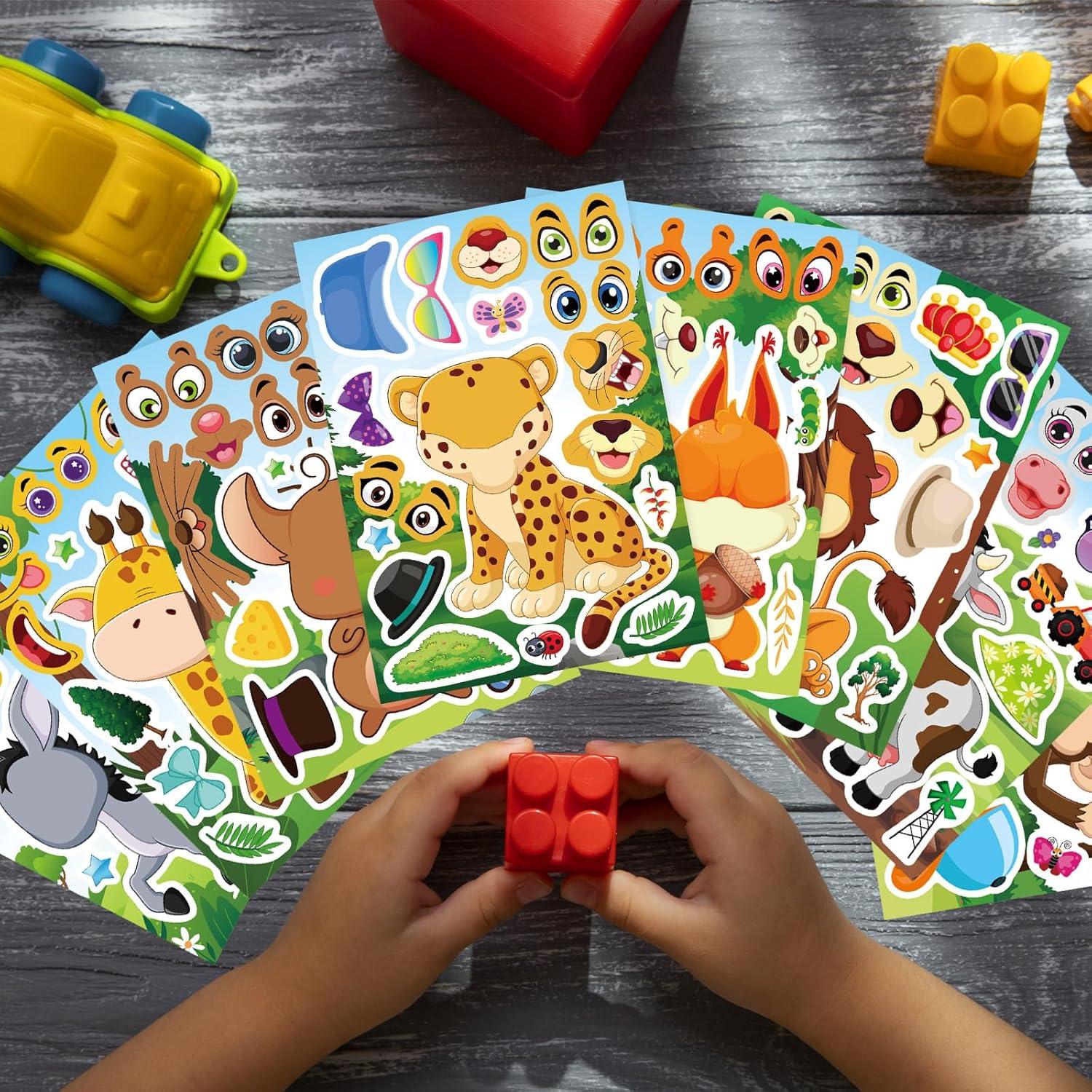 24 Hojas Stickers Animales DUJAA para Niños - Fiesta y Recompensas