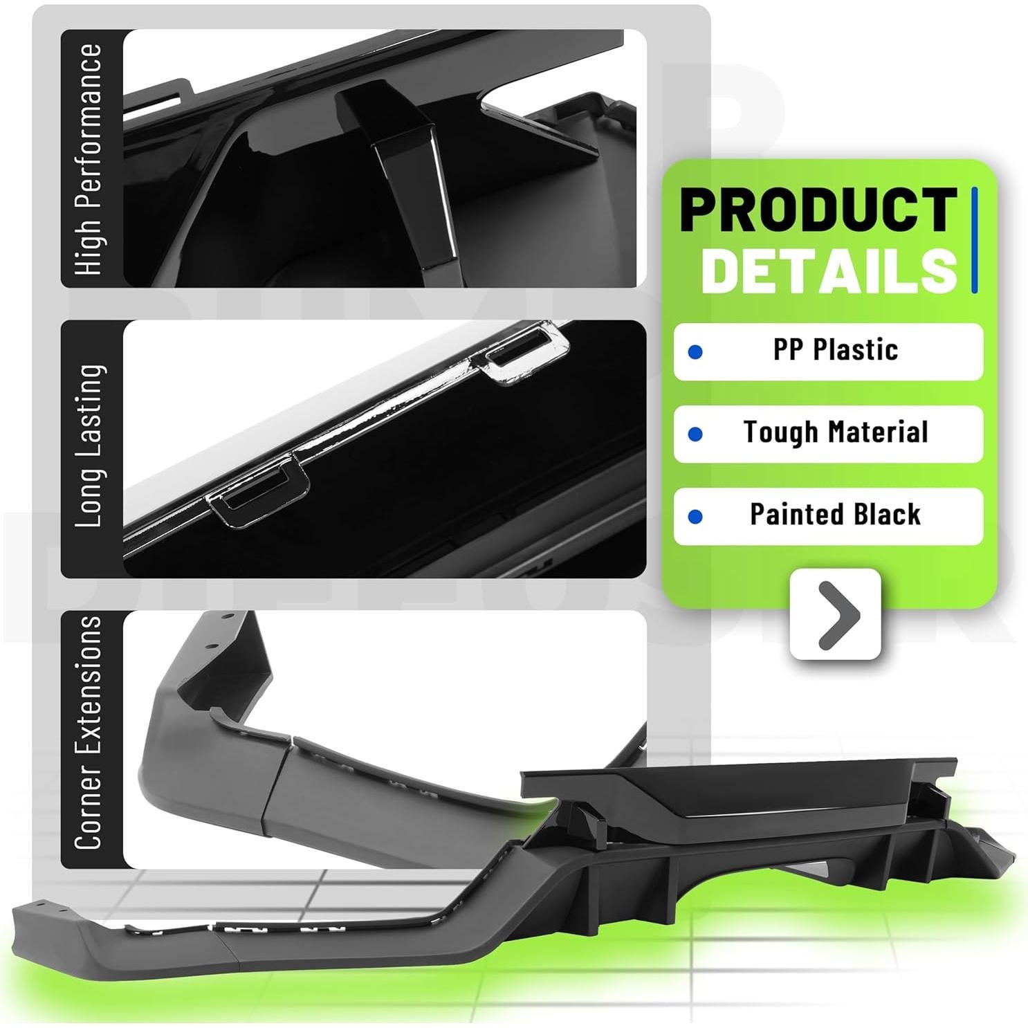 Difusor de Parachoques Trasero Honda Civic 2016-2021 Negro Mate