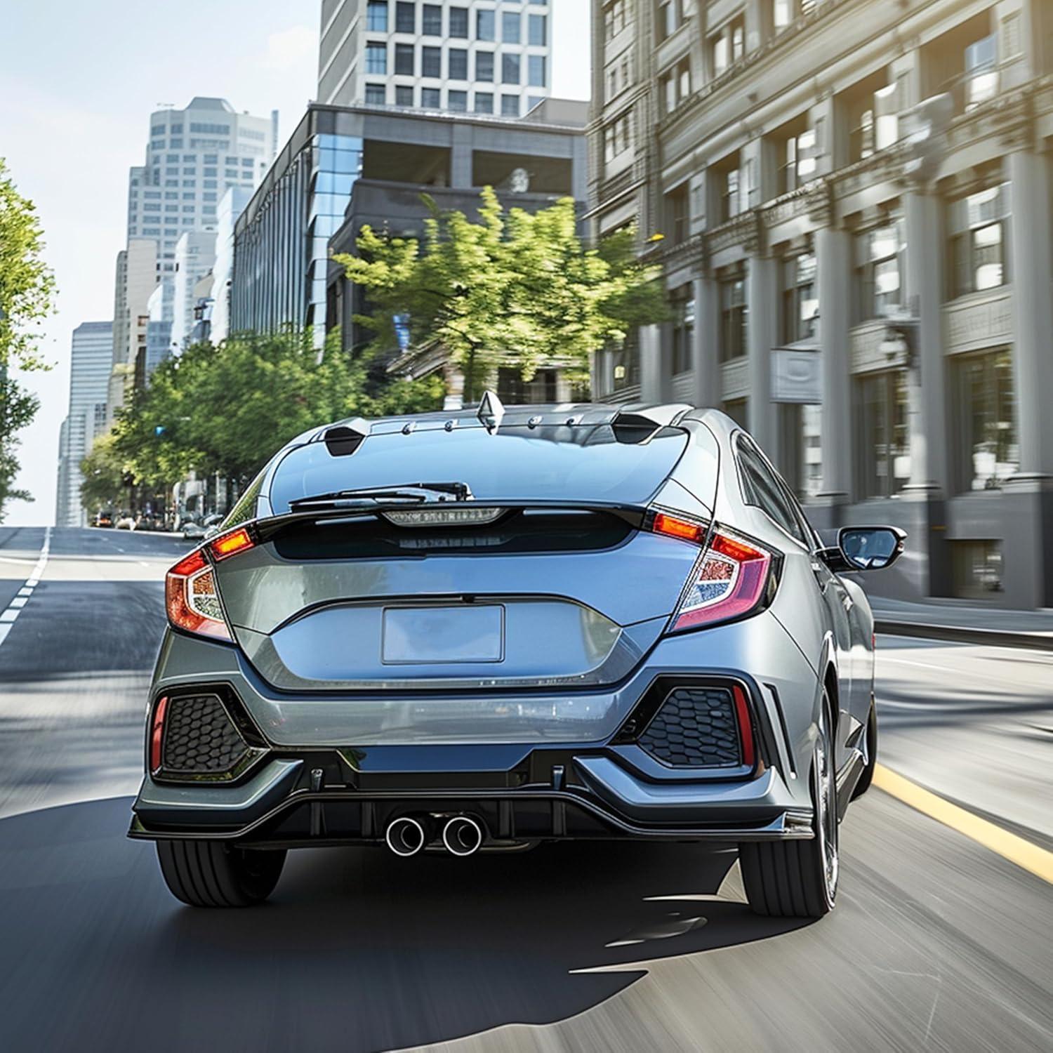 Difusor de Parachoques Trasero Honda Civic 2016-2021 Negro Mate