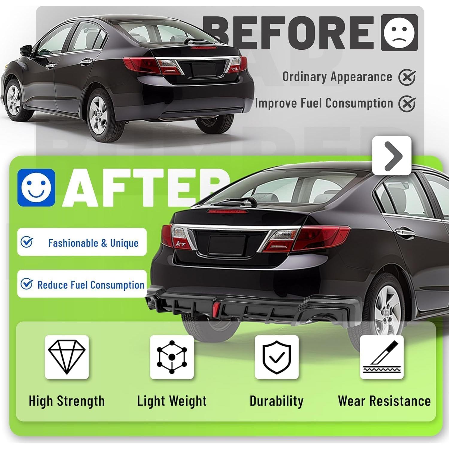 Difusor de Parachoques Trasero JMTAAT para Honda Civic 2022-2024