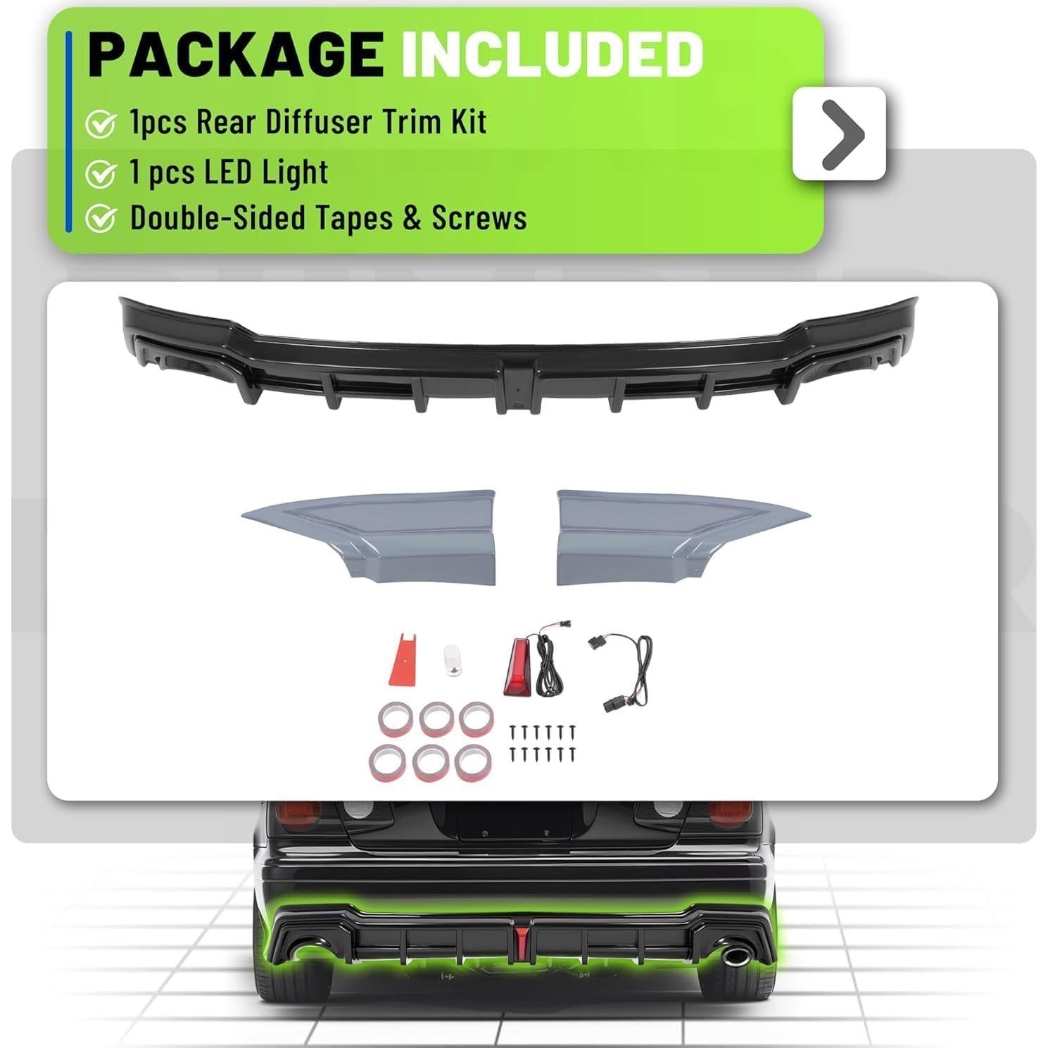 Difusor de Parachoques Trasero JMTAAT para Honda Civic 2022-2024